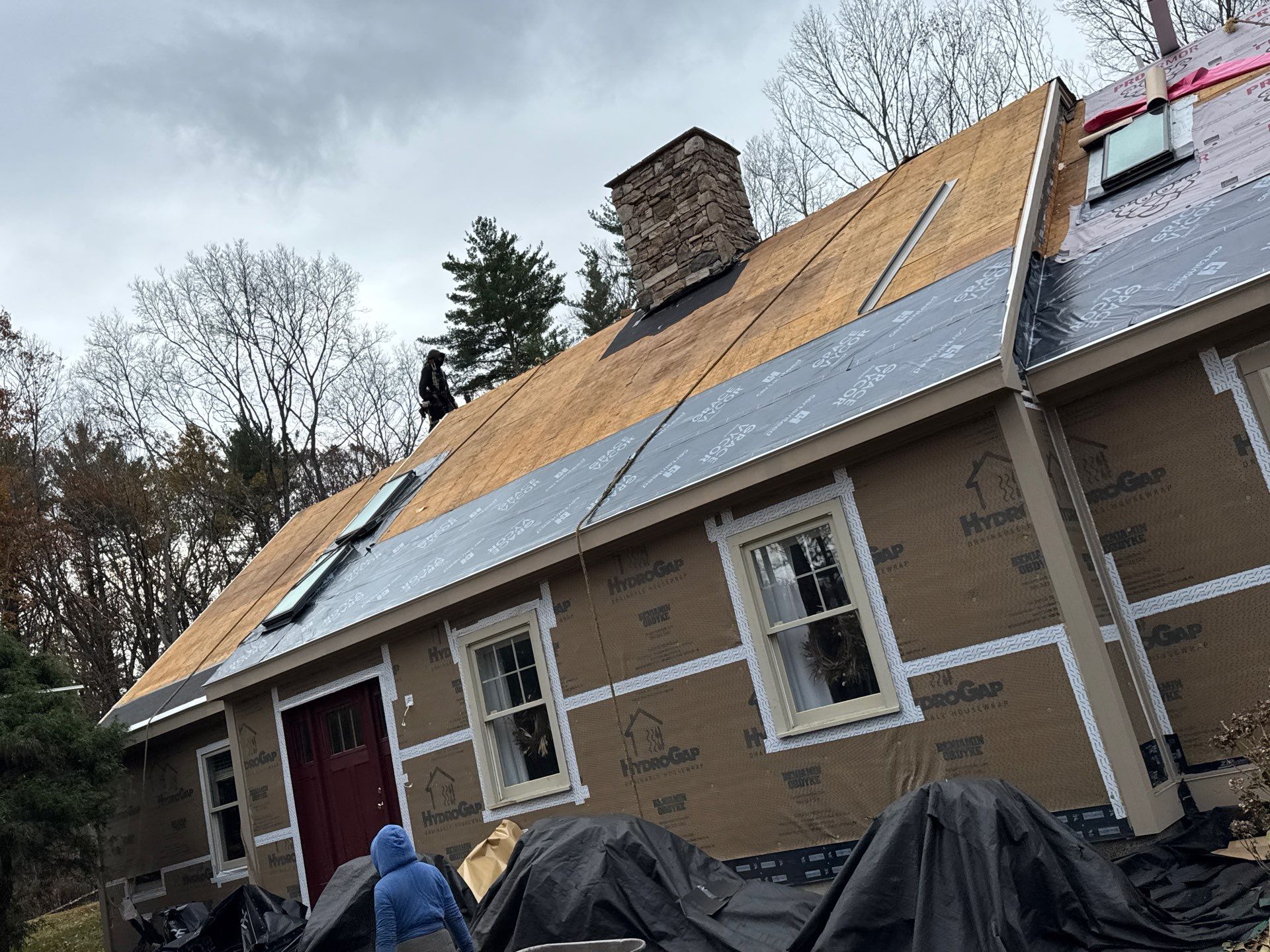 Complete House & Barn Roof with 13 Skylight Reflashing + EPDM Repairs by Mighty Dog Roofing of Greater Middlesex County