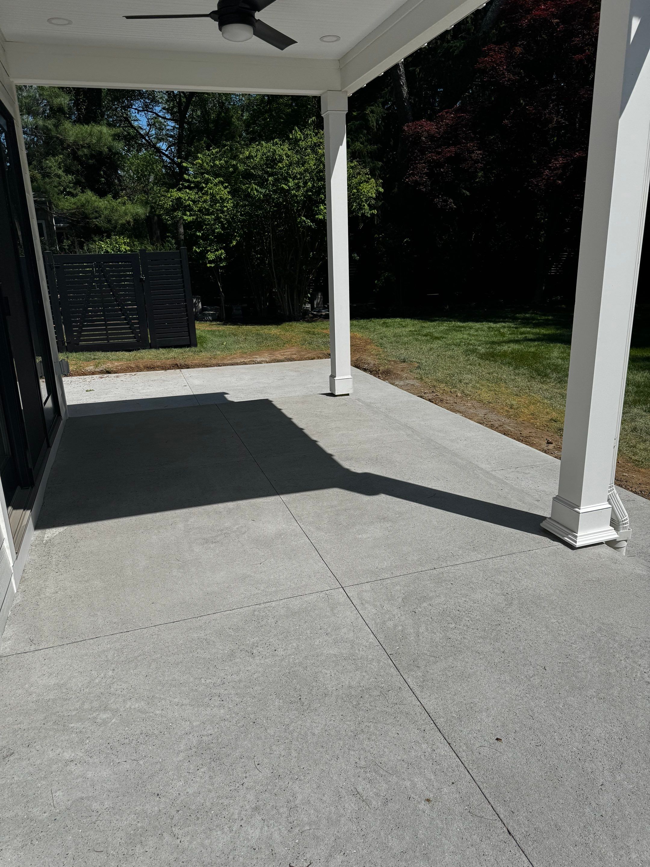 Modern Etched Concrete Back Patio in Princeton NJ by Architectural Concrete Design