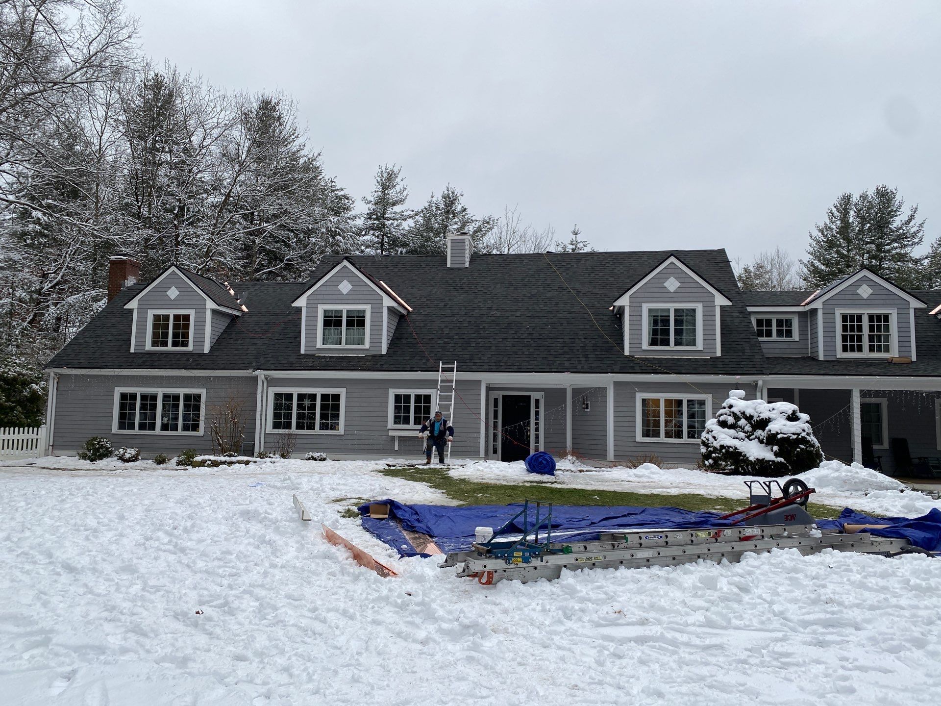 Carlisle Roofing Installation using Owens Corning Shingles and Copper by Mighty Dog Roofing of Greater Middlesex County