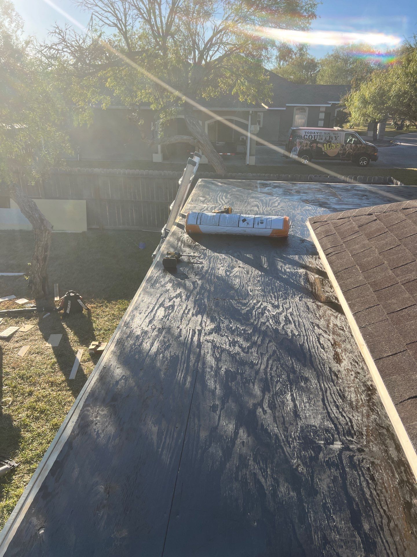 It Ain't Easy getting Shady  by Bayfront Roofing and Construction