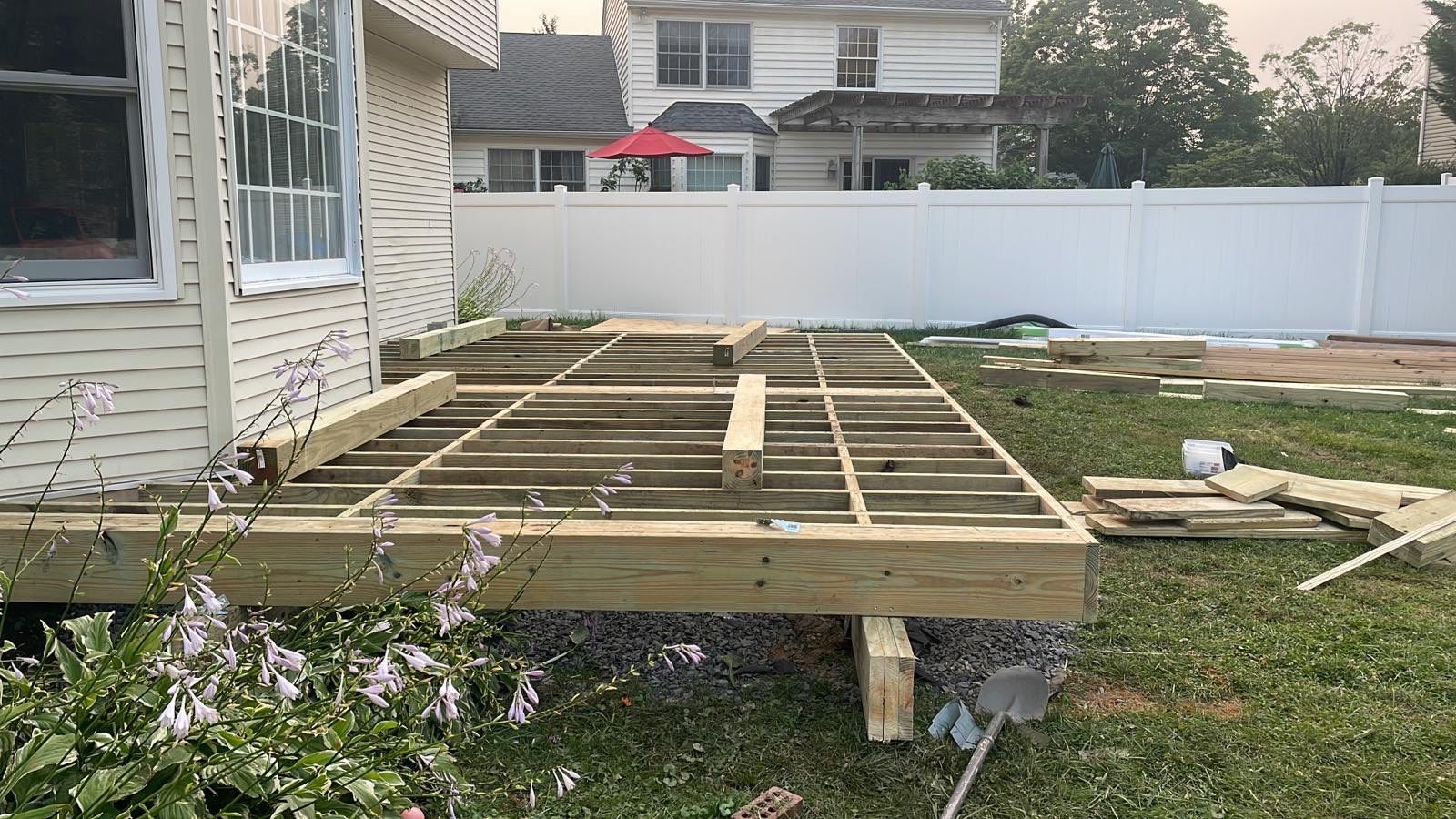 New deck and open porch Newton PA by deck guardian