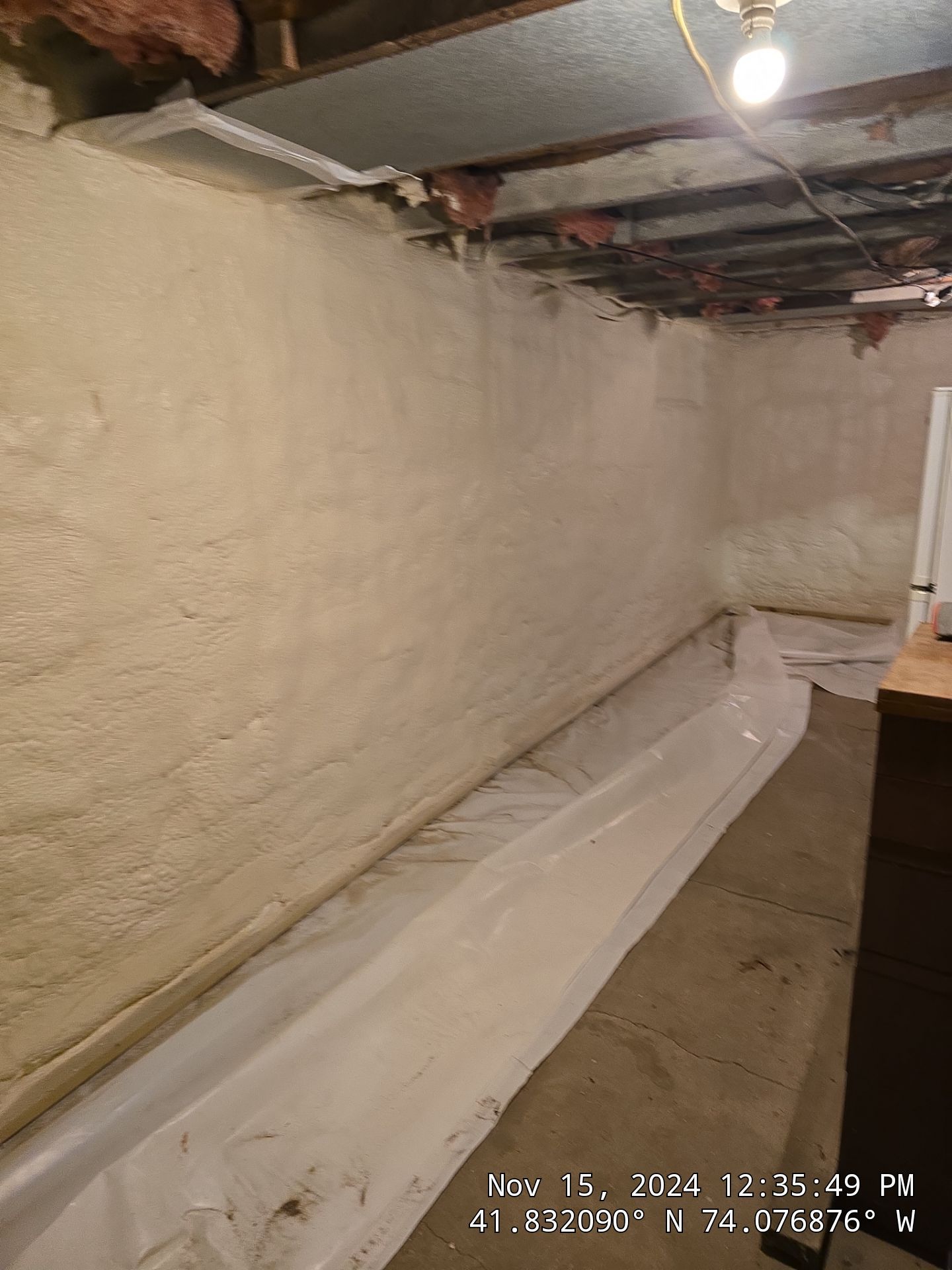 Basement Exterior Walls using Closed Cell Spray Foam by NYS Foam & Energy
