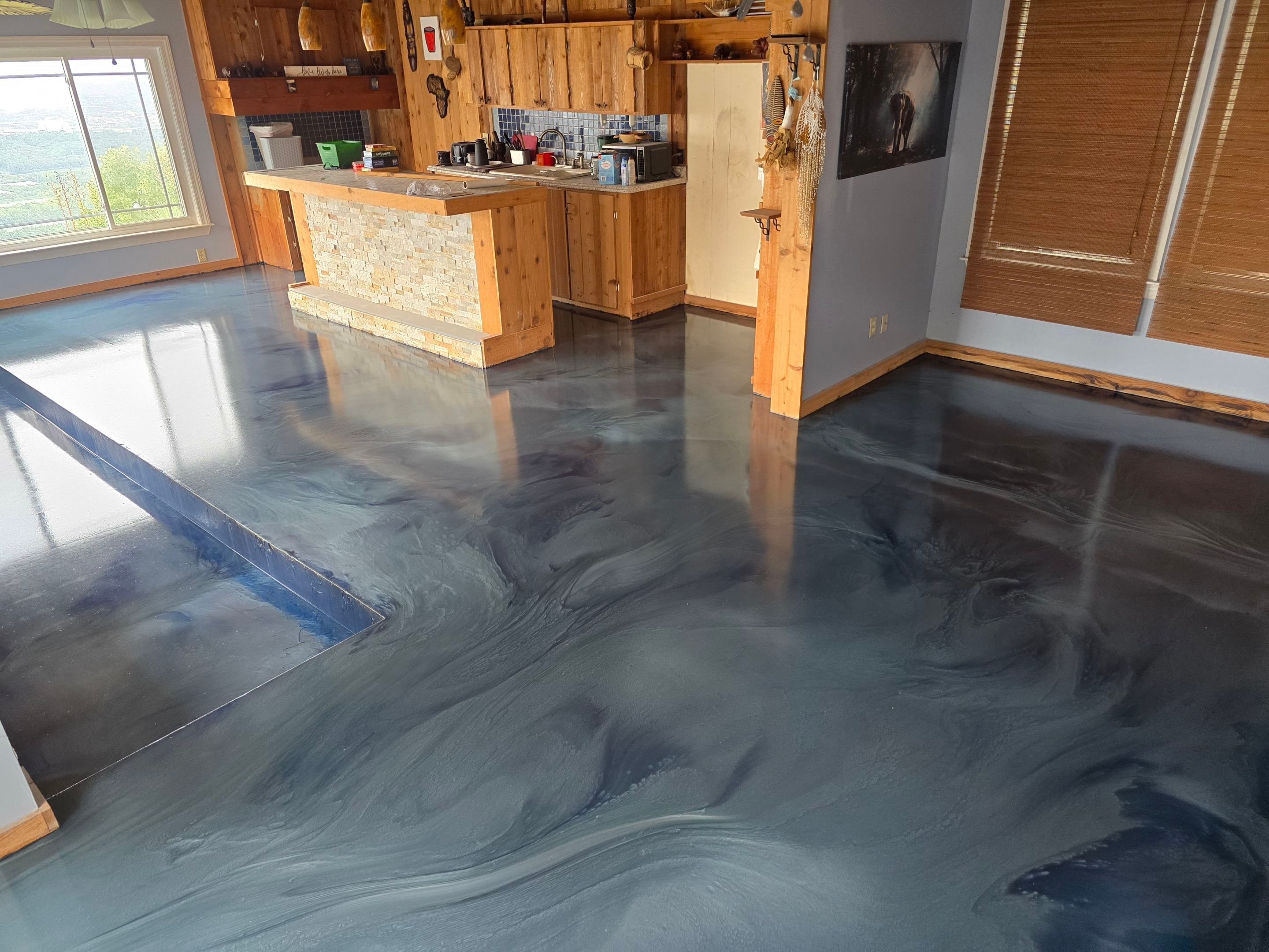 Stunning Metallic Floor in Ocean & Azure  by Elite Floor Solutions