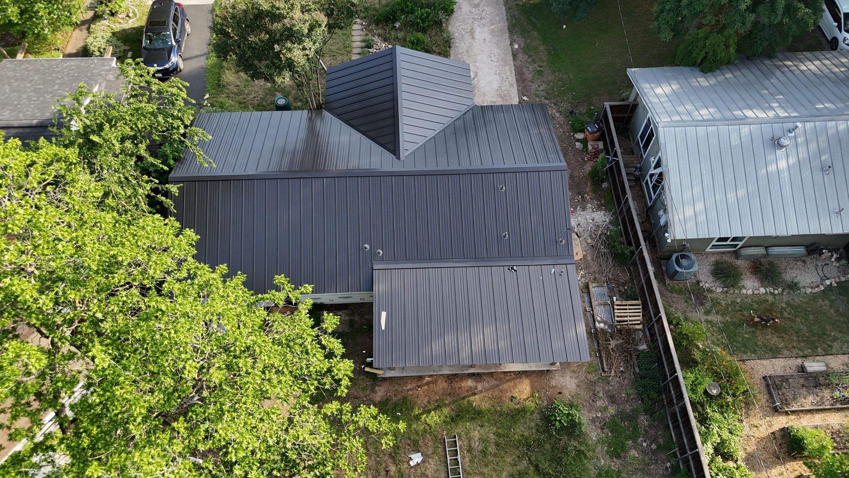 Dark Bronze - L&A Standing Seam with Striations by RoofsOnly.com