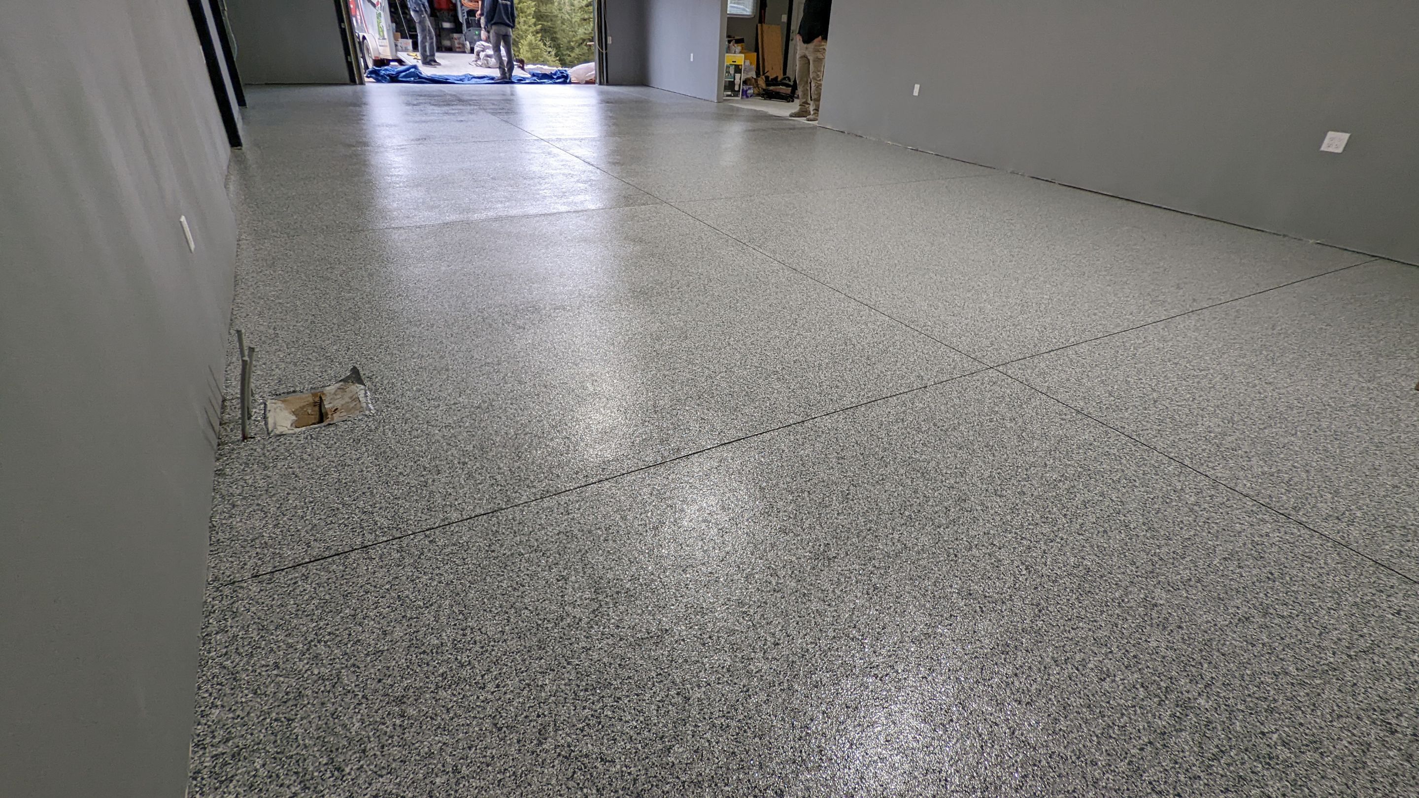 Garage Transformation using Slate Stone by Croc Coatings, LLC