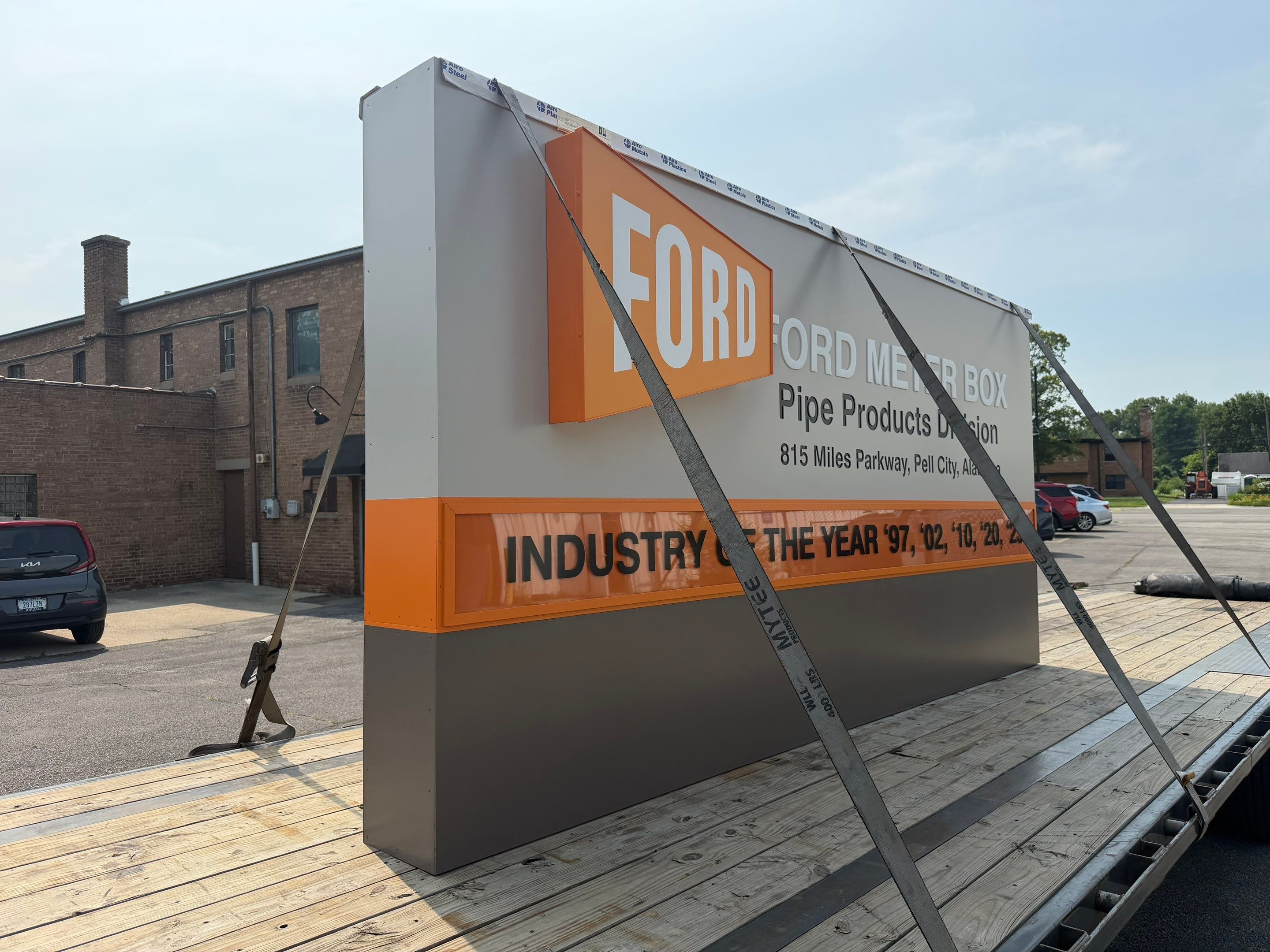 Monument Signage Installation and Site Wayfinding for Ford Meter Box by Hayes Design co
