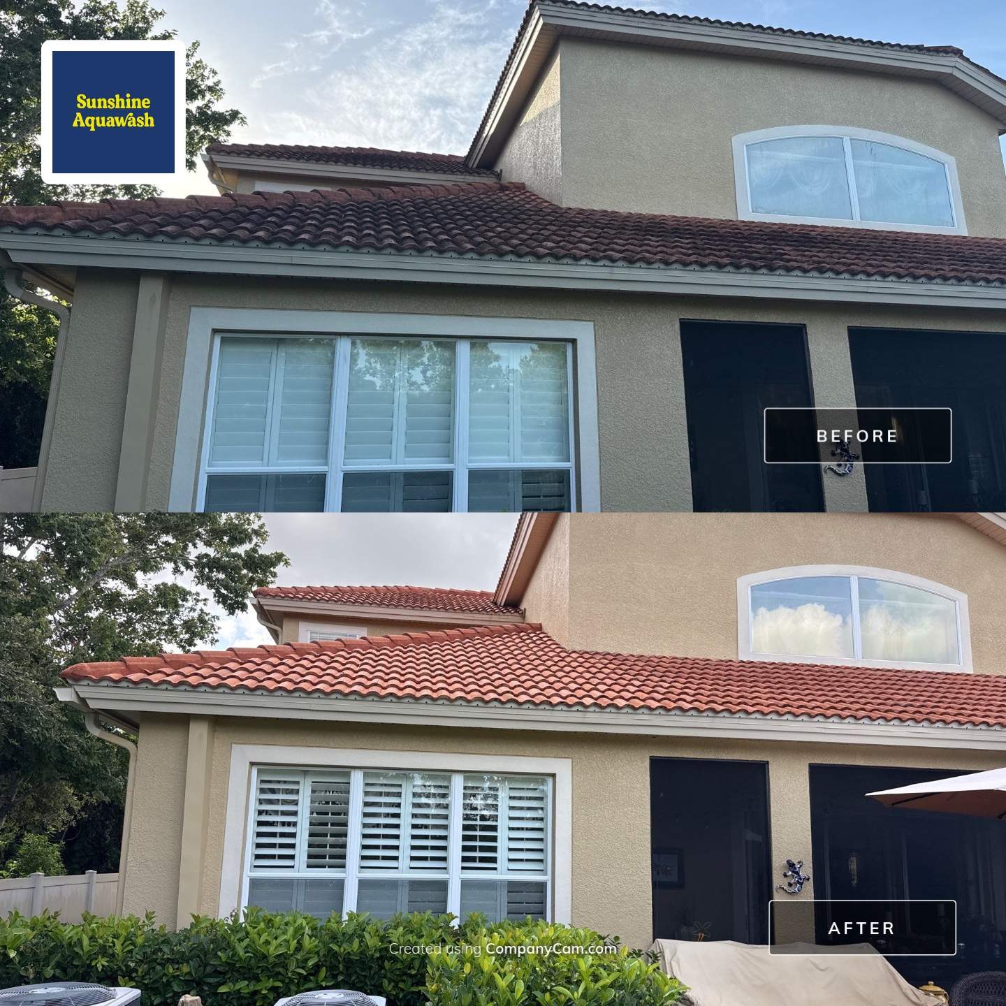 Soft Wash Tile Roof Cleaning in Sonoma Community, Sarasota, FL by Sunshine AquaWash