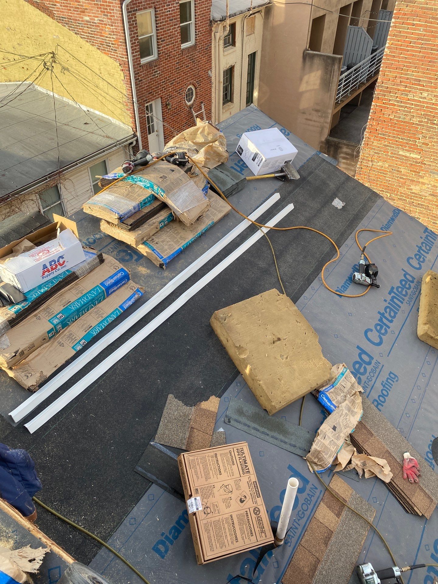 Residential Roofing Installation using Landmark Shingles by Alpha Design Services
