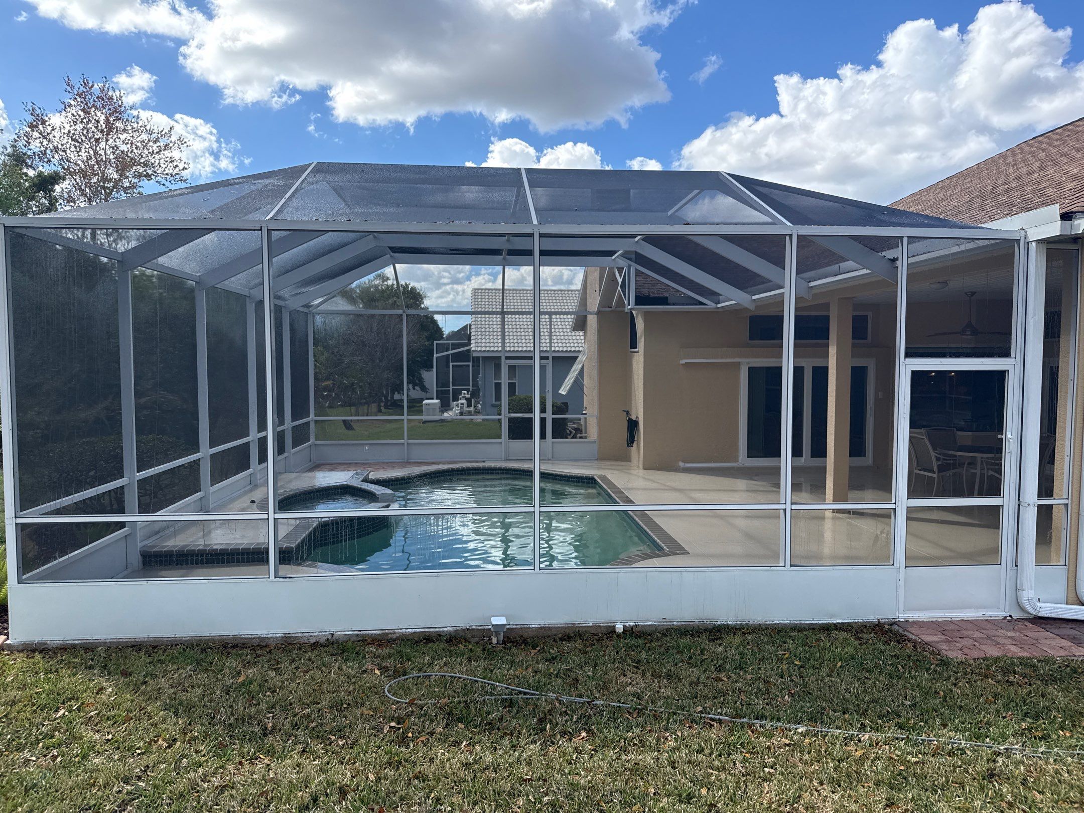 Painted Pool Deck, Pool Cage & Exterior Surface Cleaning in Creekwood – Bradenton, FL by Sunshine AquaWash