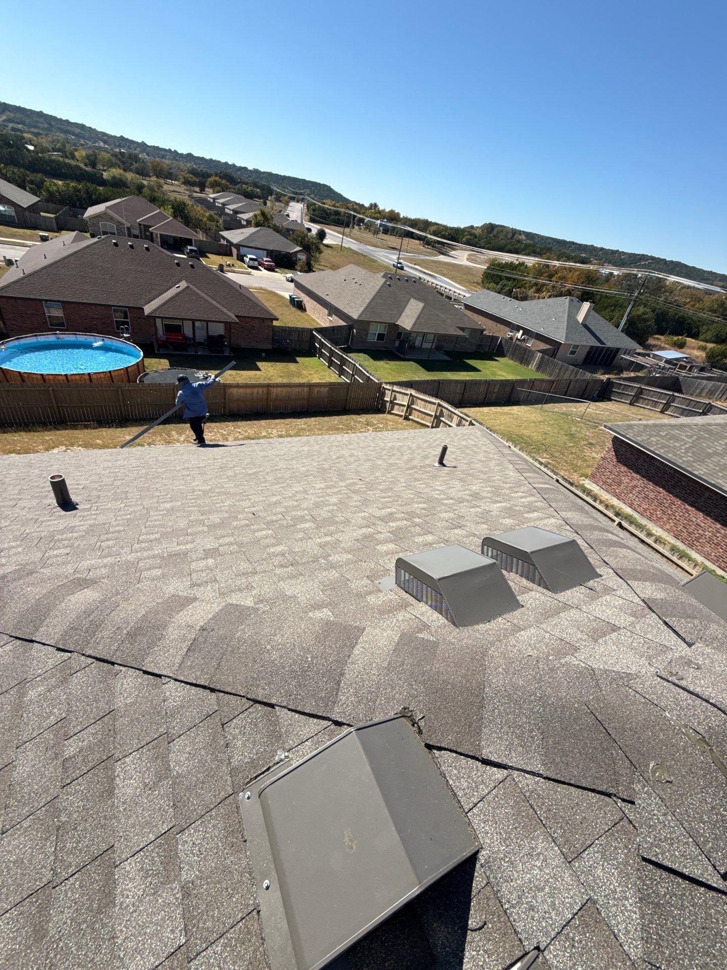 Residential Roof Replacement using GAF - Natural Shadow - Weathered Wood by Action Exteriors Austin