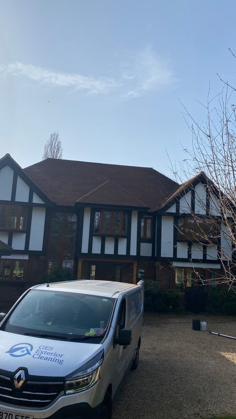 Roof Clean - Moss Removal using Honda 15lpm Low Pressure Washing Machine by Ges Exterior Cleaning ltd