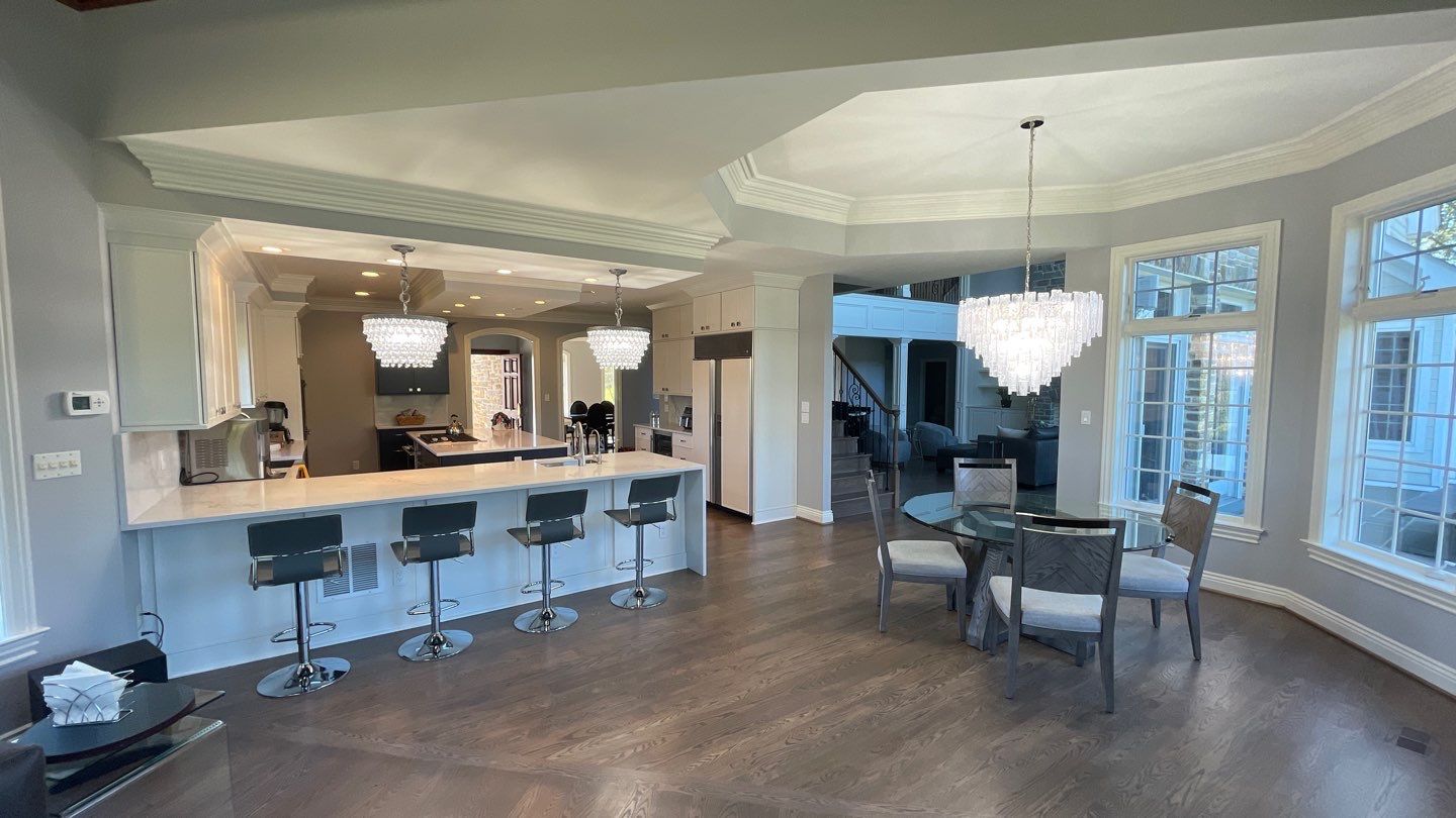 Kitchen Remodel using Fabuwood Luna Dove and Indigo Cabinetry by HomeWerkes Design & Build