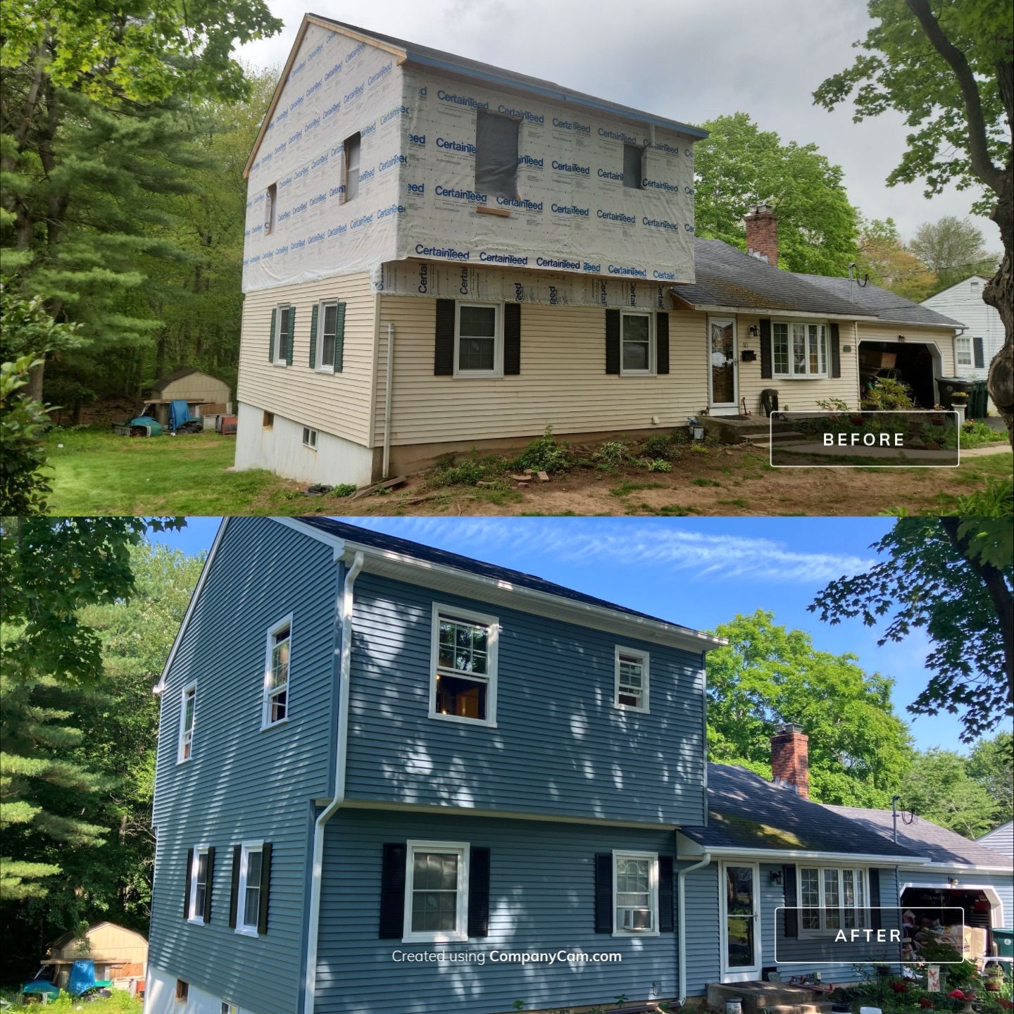 Fresh Siding Rejuvenation with Cert Monogram D/4 x 12'6" clapboard, Wedgewood Blue by DiGiorgi Roofing and Siding Inc