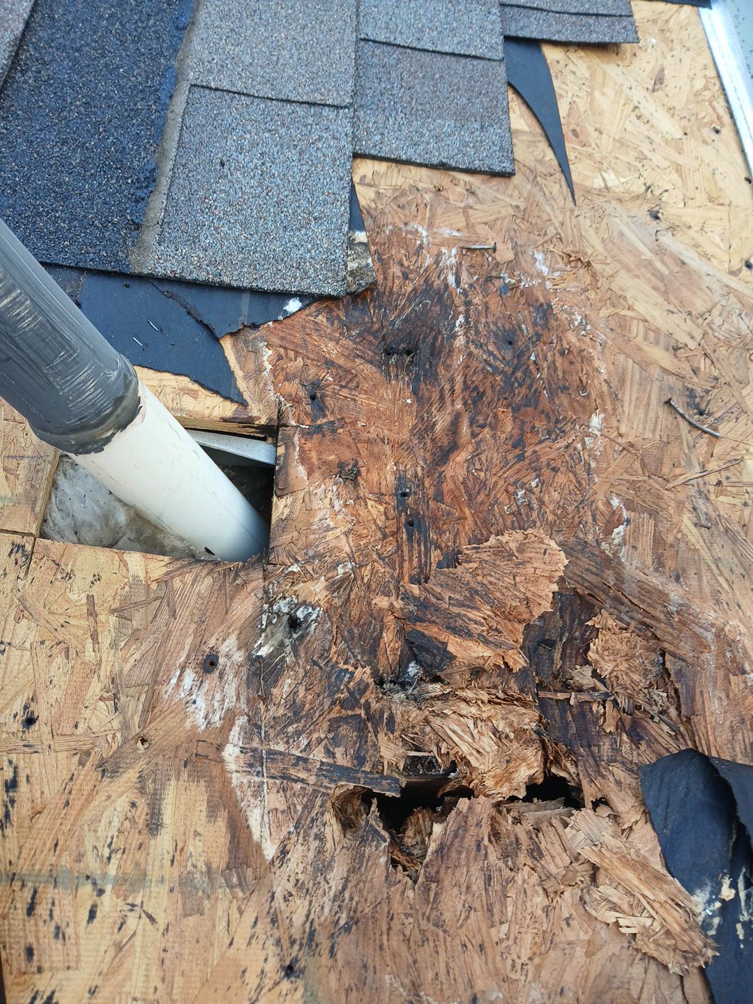 Hail Damage using Owen's Corning Duration (Lifetime) Shingles by Roof Repair Company