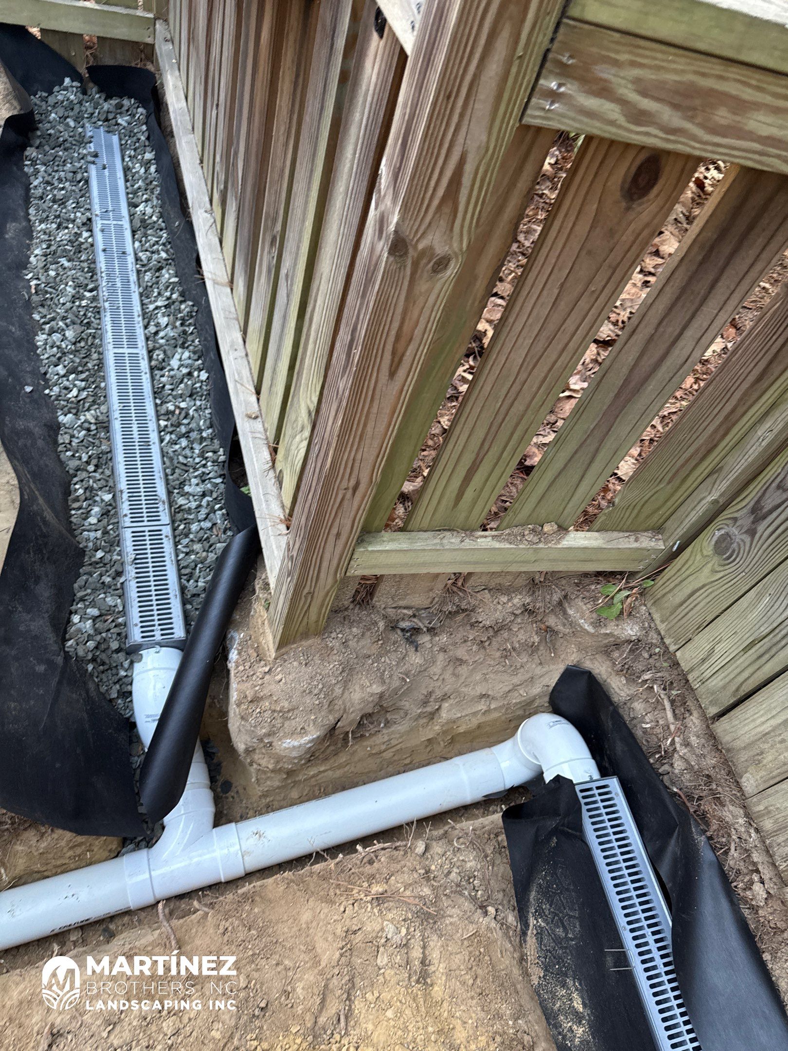 Drainage installation in Durham by Martinez Brother’s Nc Landscaping Inc