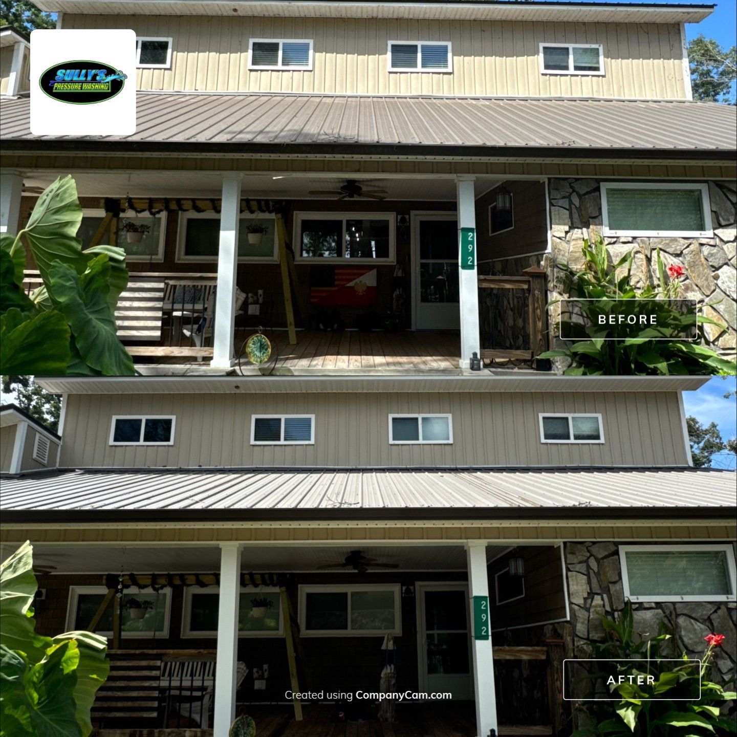 the service being done is cleaning the exterior surfaces of a house including the roof and walls with pressure washing