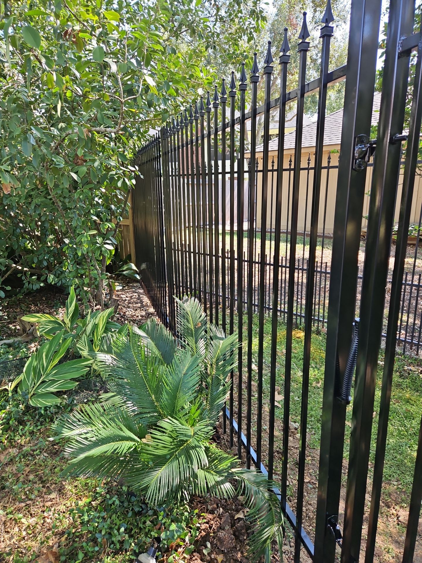 Iron fence installation using LION iron panel - 2 Rail, 6ft Tall by Tim's Fences