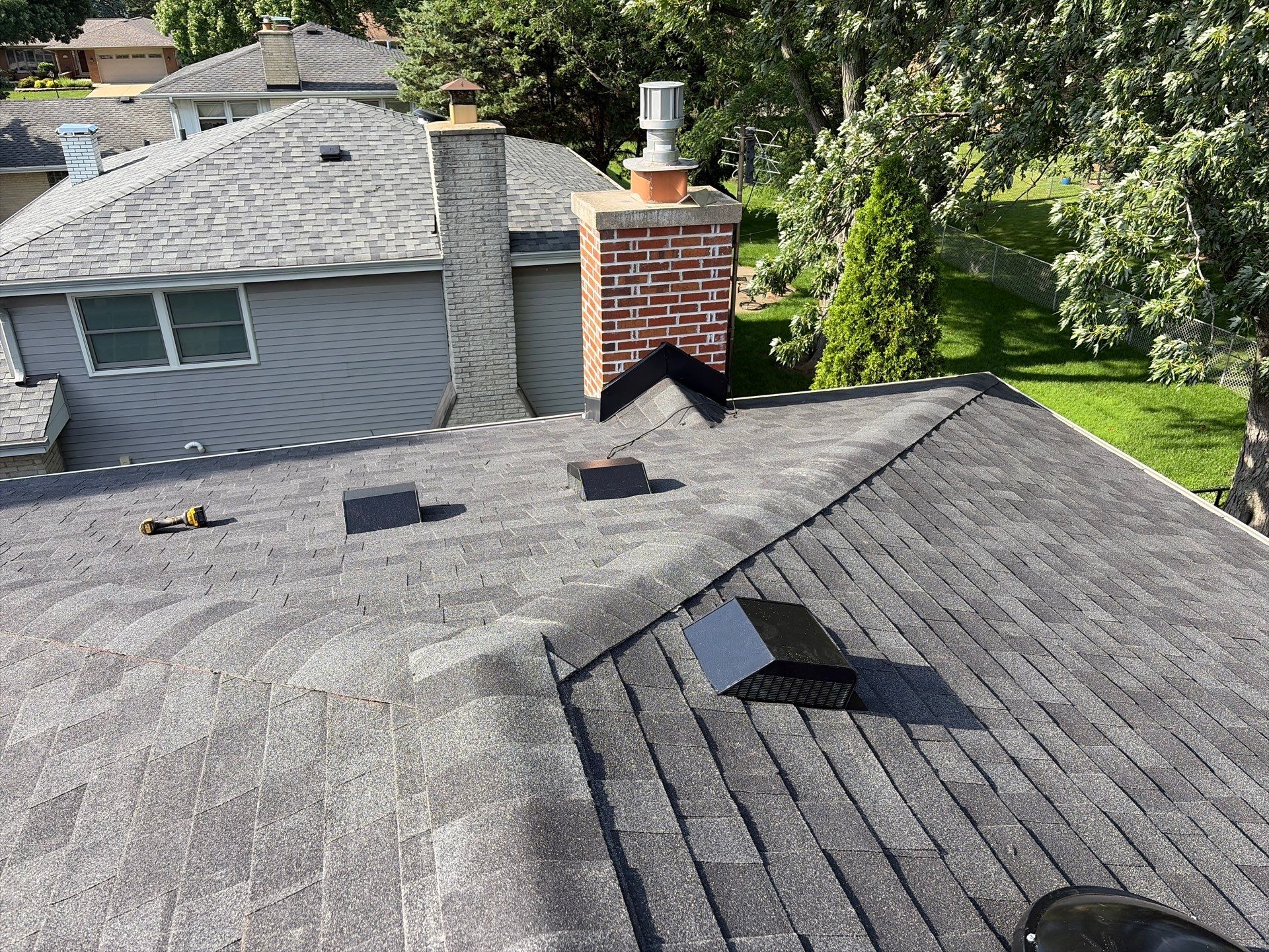 Architectural Shingle Roof Replacement on Darien Brick Residence by Pro Home Services Inc