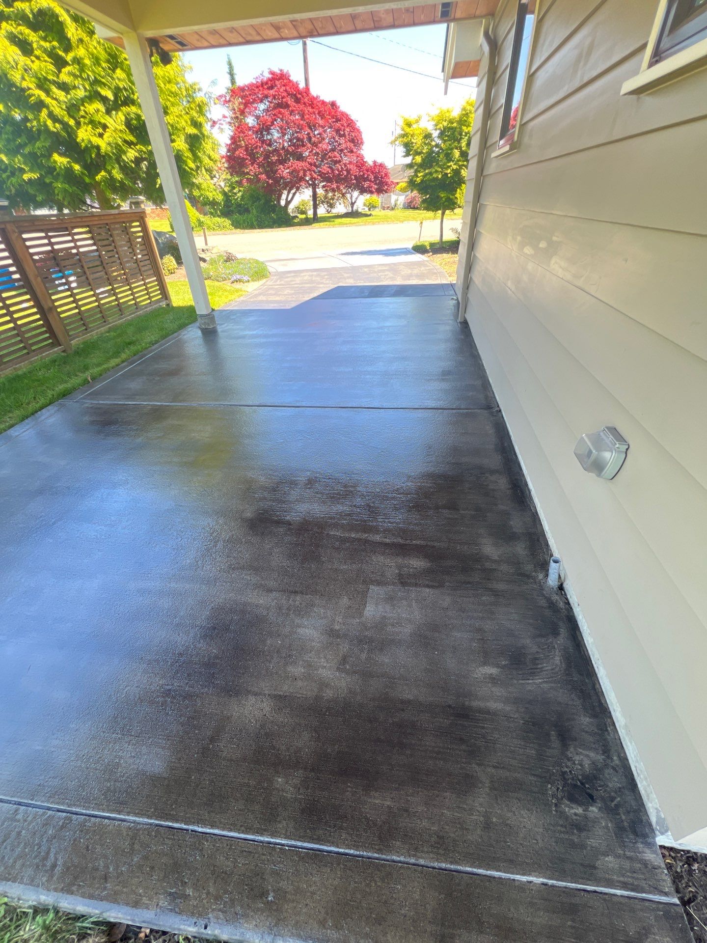 Colored Concrete Driveway Repair with Sealer| Everett    by Jireh Asphalt & Concrete Inc 