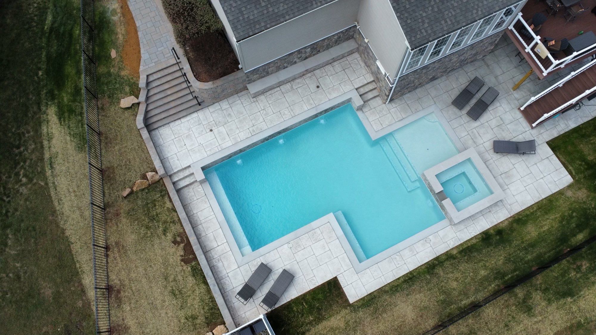 Modern Stamped Concrete Pool Deck by Architectural Concrete Design