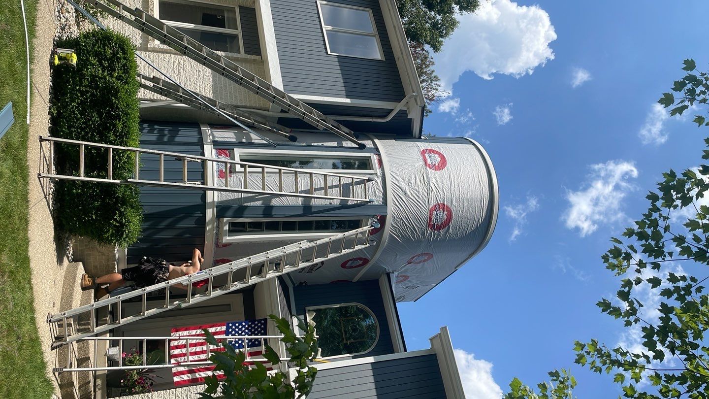 Siding Replacement using CertainTeed Board & Batten Pacific Blue by 180 Contractors