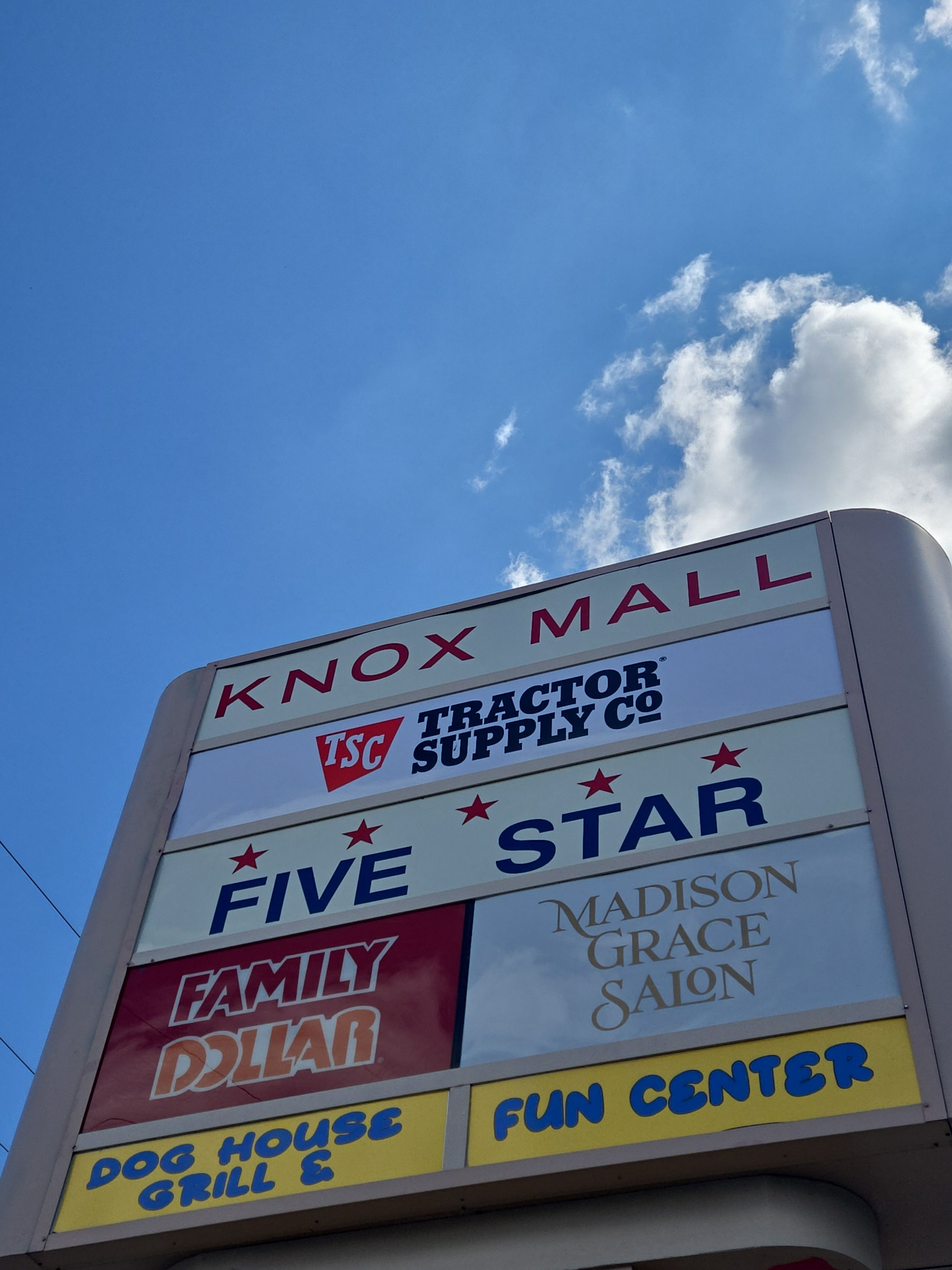 Commercial Building Signage and Exterior Lighting Installation in Knox by Hayes Design co