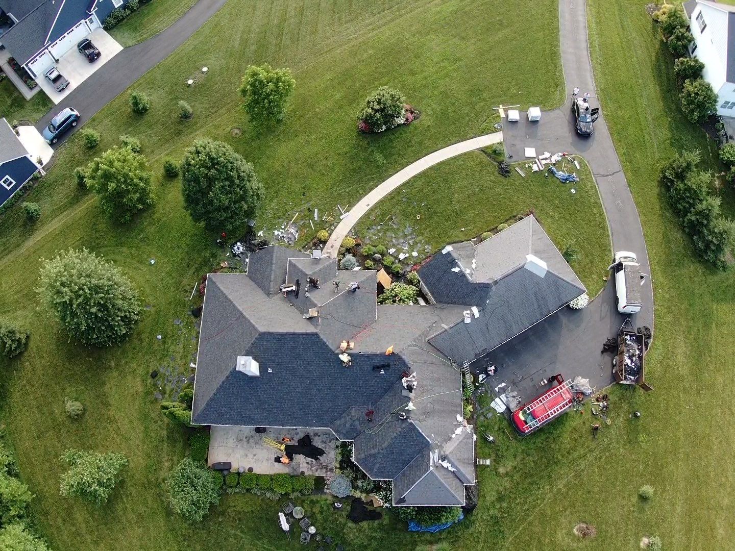 Residential Roofing Installation using Atlas Pinnacle Black Shingles by 614 Exteriors