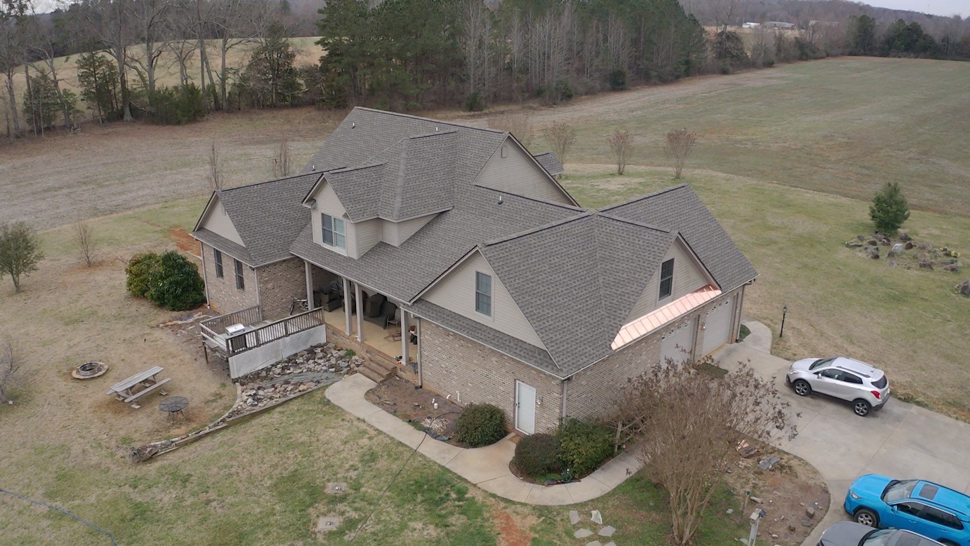 GAF Weathered Wood and Custom Copper by Just In Time Roofing and Restoration