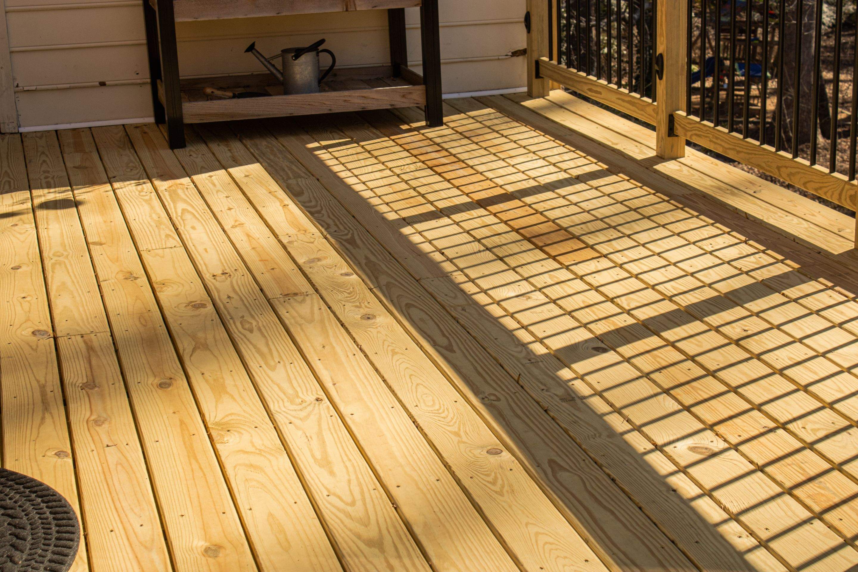 Timbertech LED Light Installation on Wood Deck Build in Marietta, GA by Nelson Exteriors 