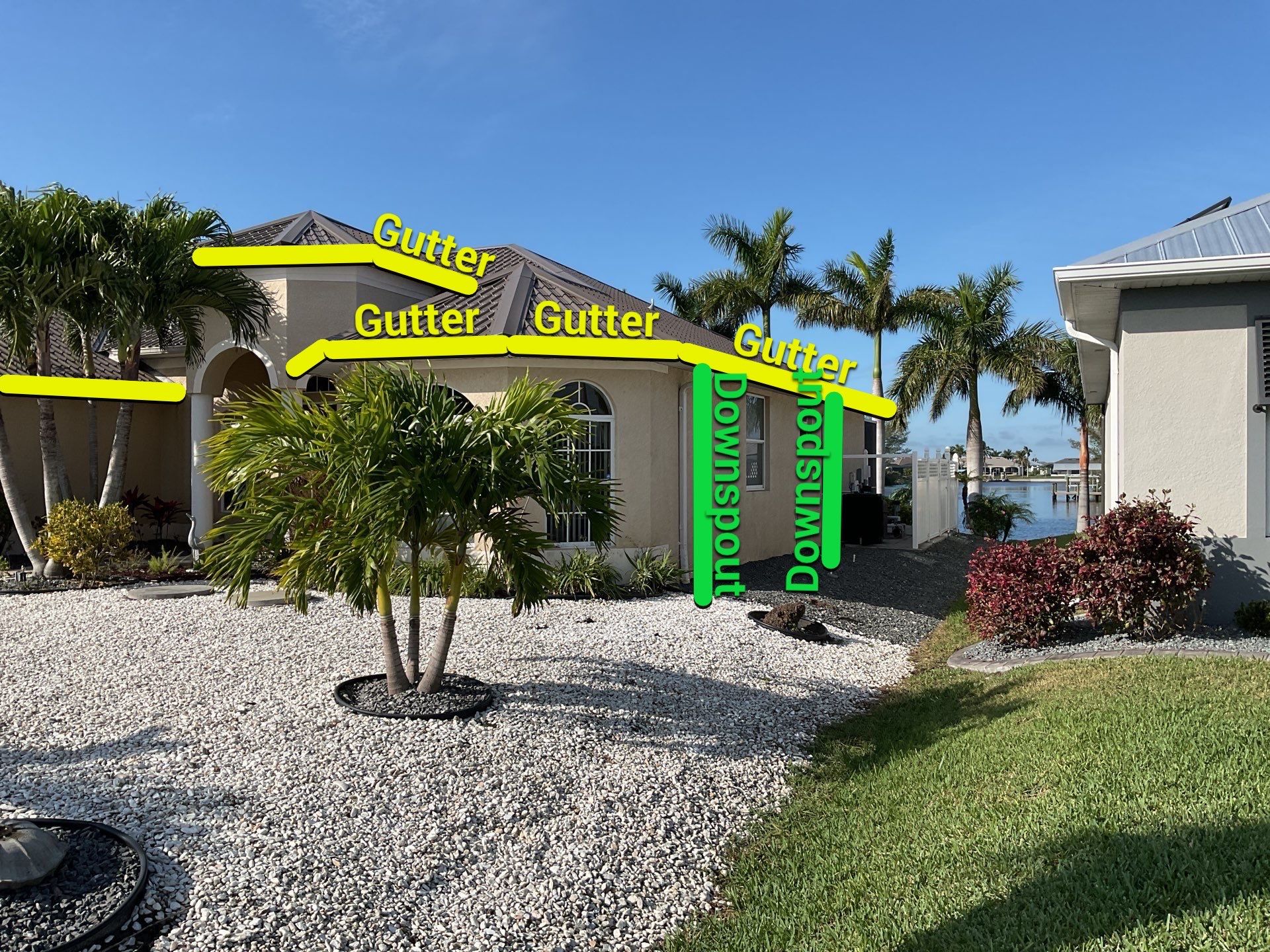 Brown Seamless Gutters Installation in Cape Coral FL by Gutter Professors
