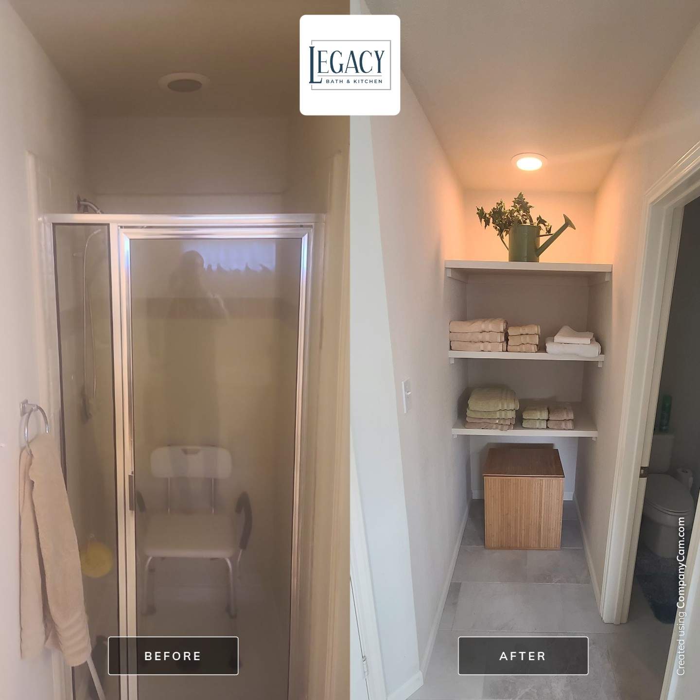 Universal City Shower Before and After by Legacy Bath and Kitchen 