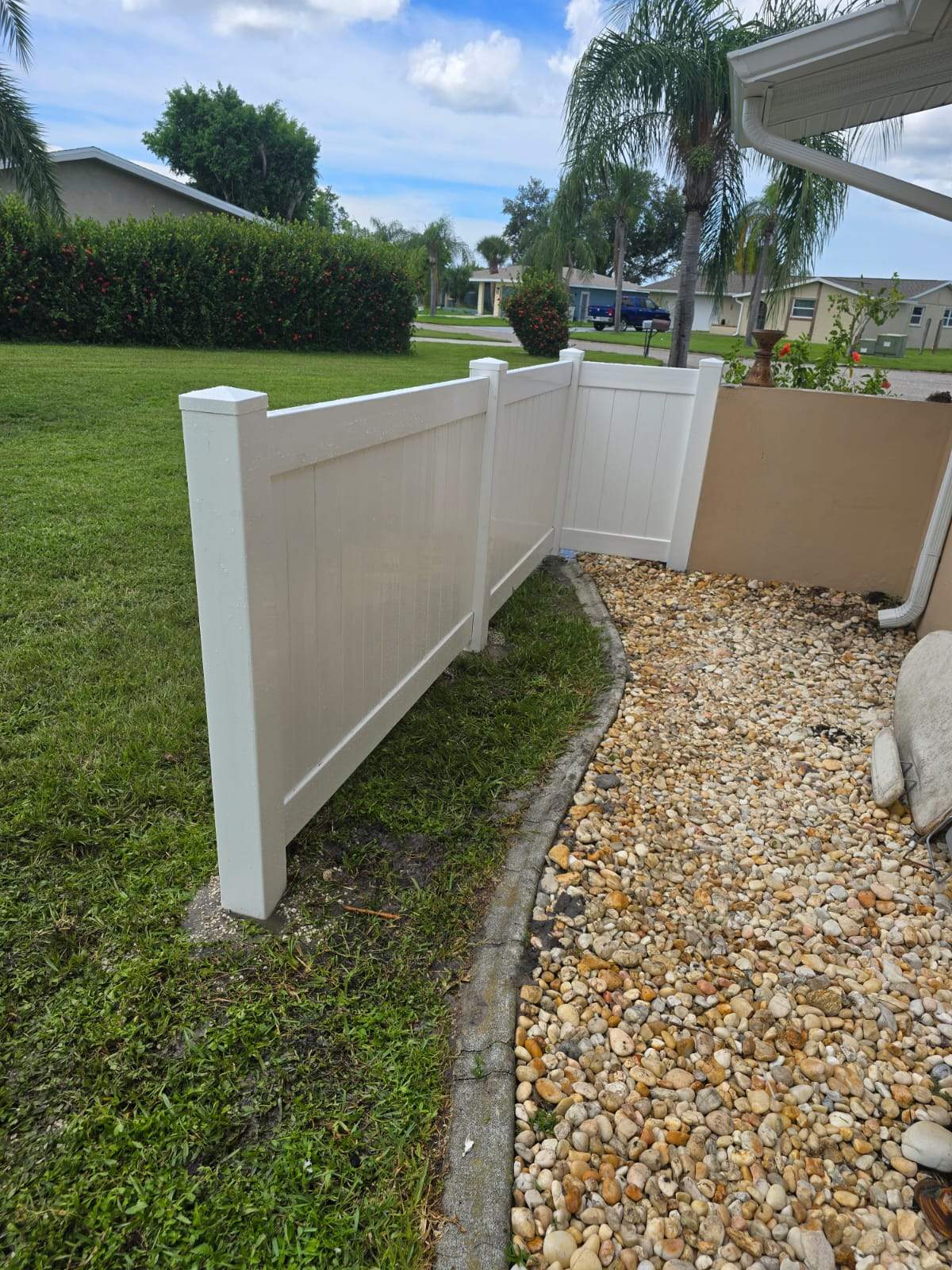 Residential White Vinyl Privacy Fence Enclosure in Rotonda West by True Fence LLC