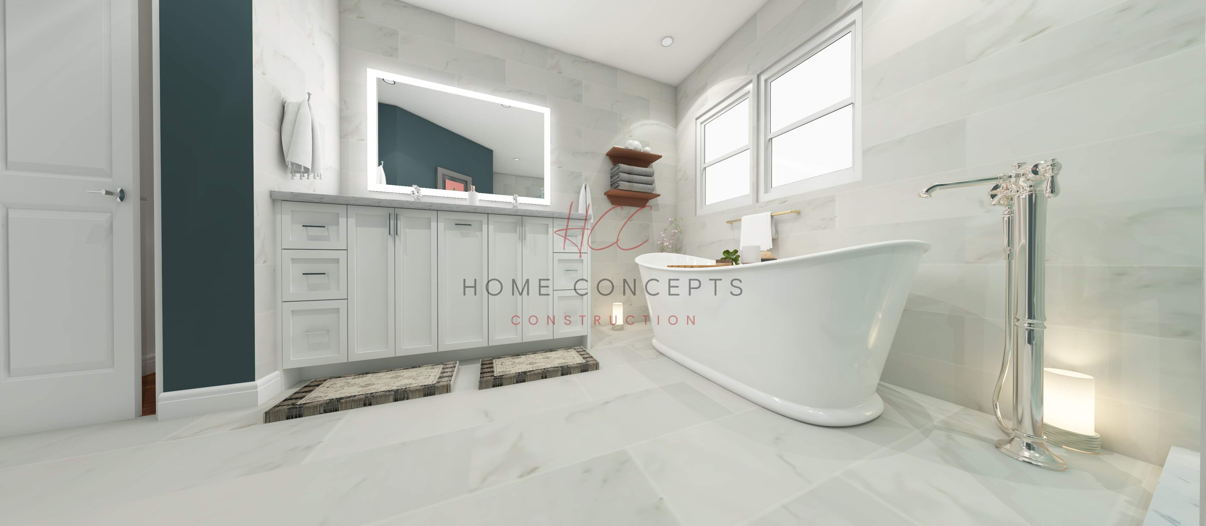 Bathroom Remodel using Tile by Home Concepts Construction