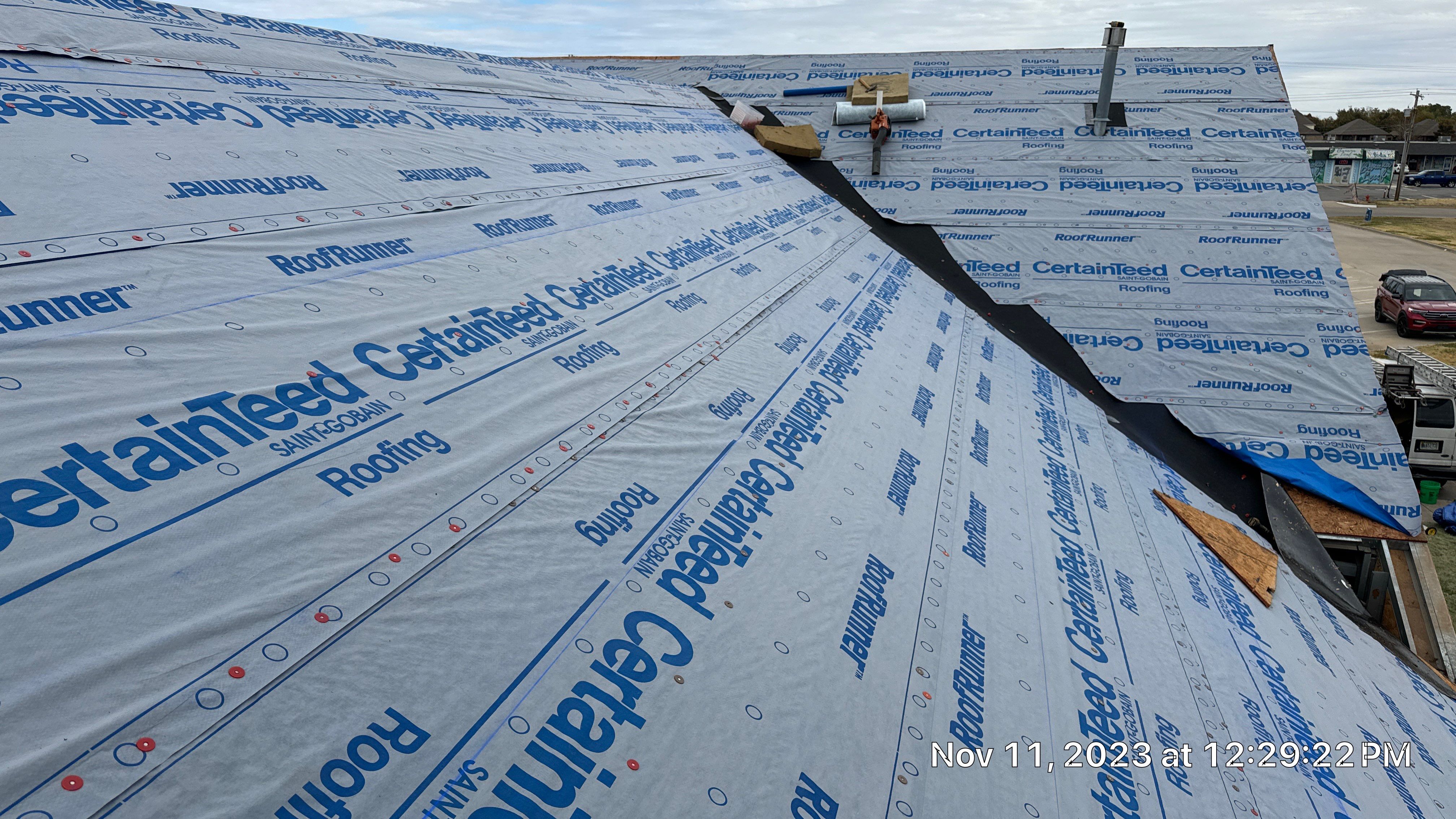 Commercial Roofing Installation using Certainteed Belmont IR by Castillo Roofing
