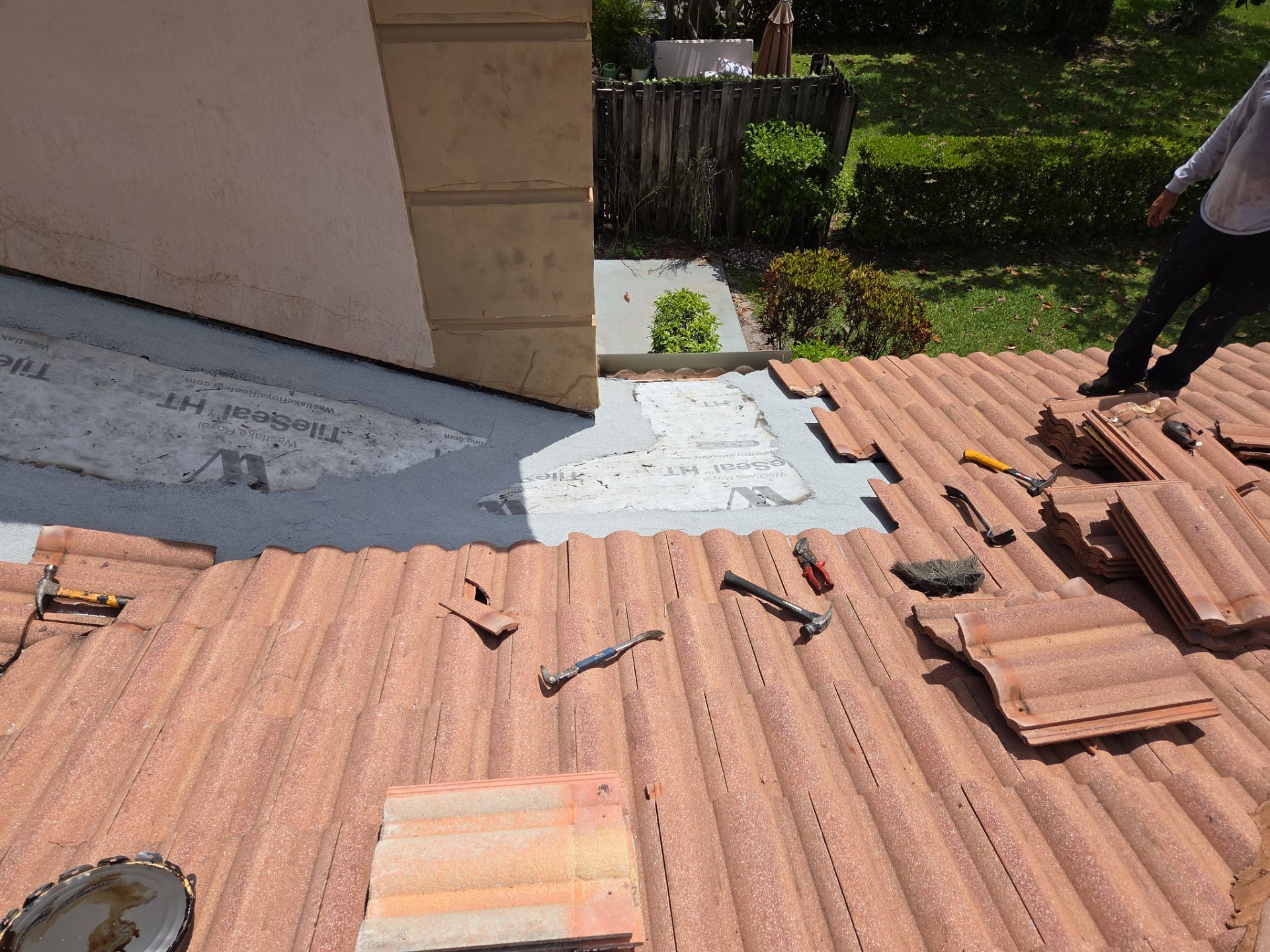 Clay Tile Roof Repair and Plywood Decking Replacement in Boynton Beach by Aastro Roofing