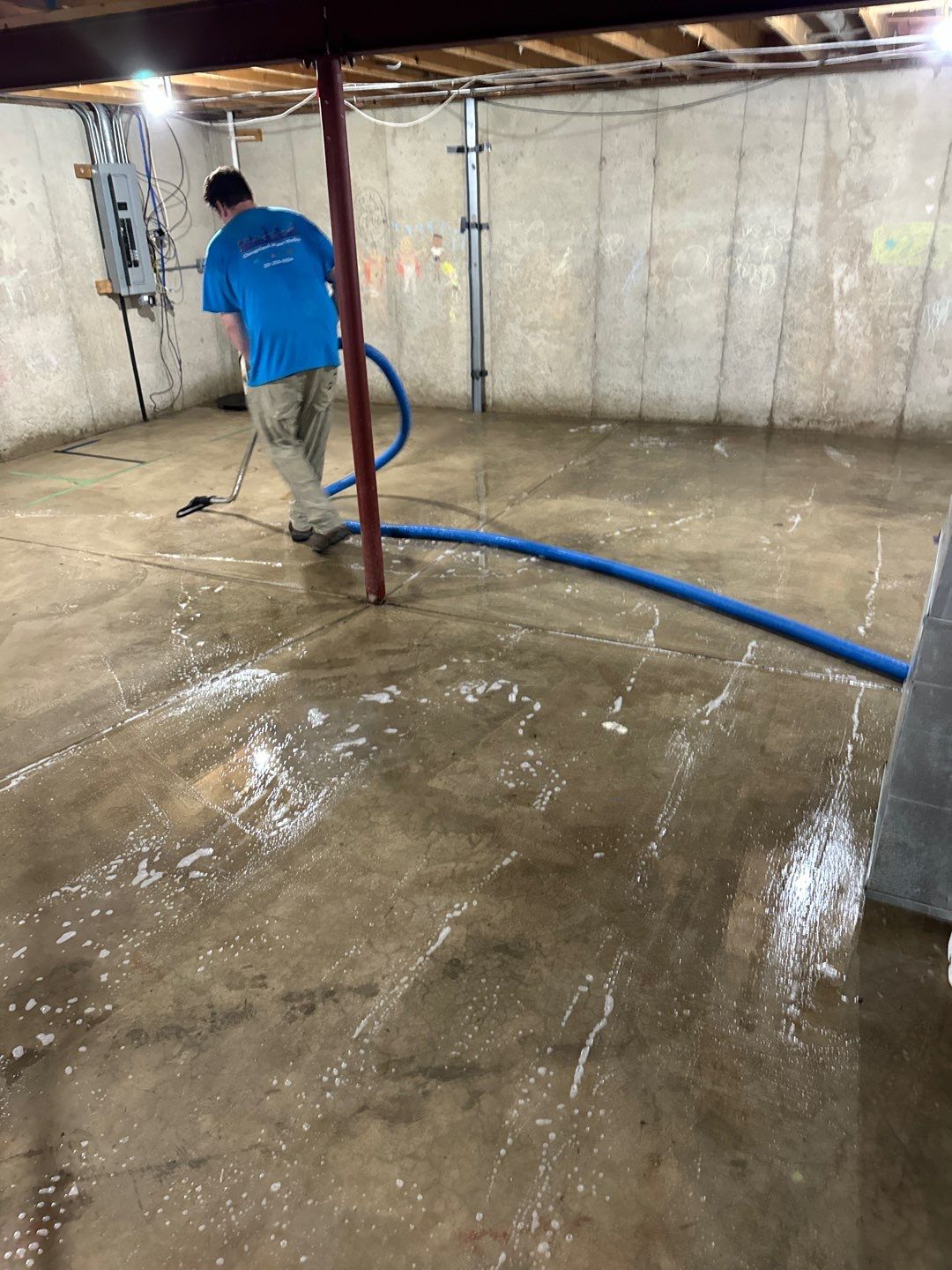 Toilet supply line break in 2nd level Master Bathroom by Chicagoland Water Medics