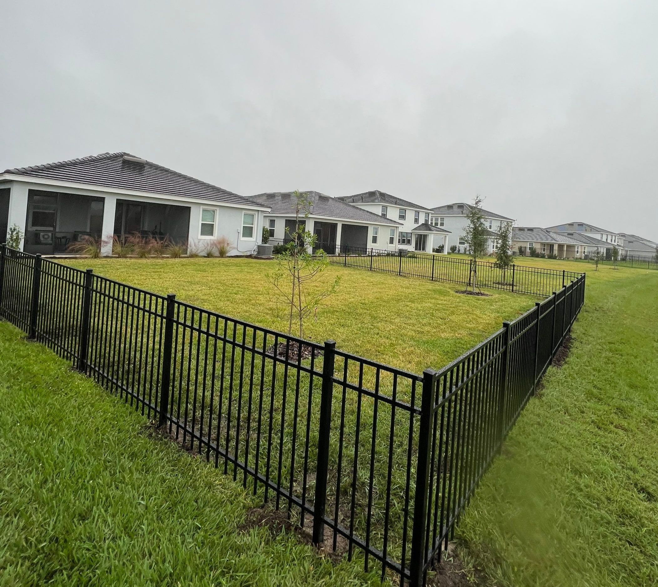 Aluminum Fence Installation using Black 3 Rail Aluminum Fence by Asap fence and gates, LLC