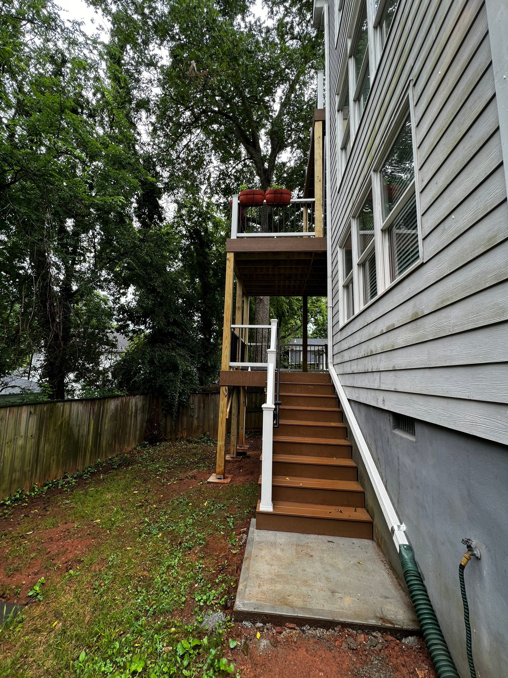 Multi-Story Wood Deck and Staircase Installation in Southeast Atlanta by Swift Home Renovations 