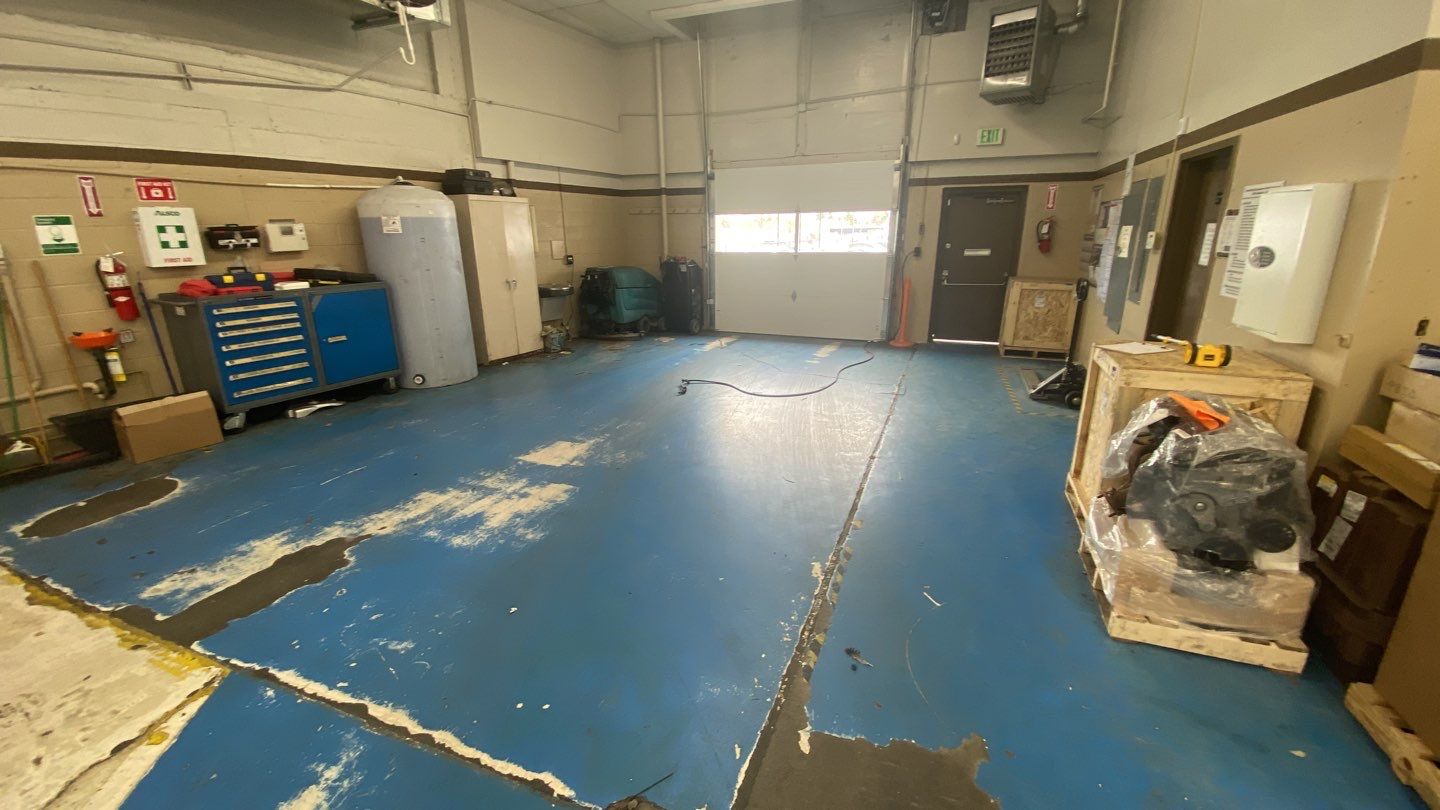 Commercial Floor Transformation using Penntek Shop Floor System by Croc Coatings, LLC