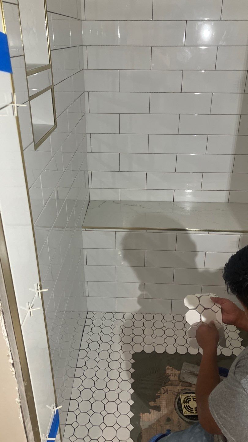 New Tile Shower and Bath Floors by Footprints Floors of Nashville