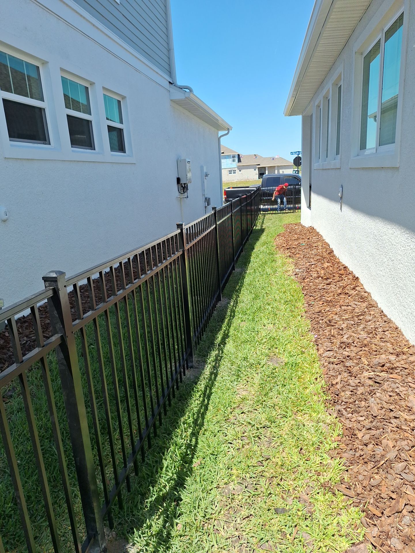 Aluminum Fence Installation using Black 3 Rail Aluminum Fence by Asap fence and gates, LLC