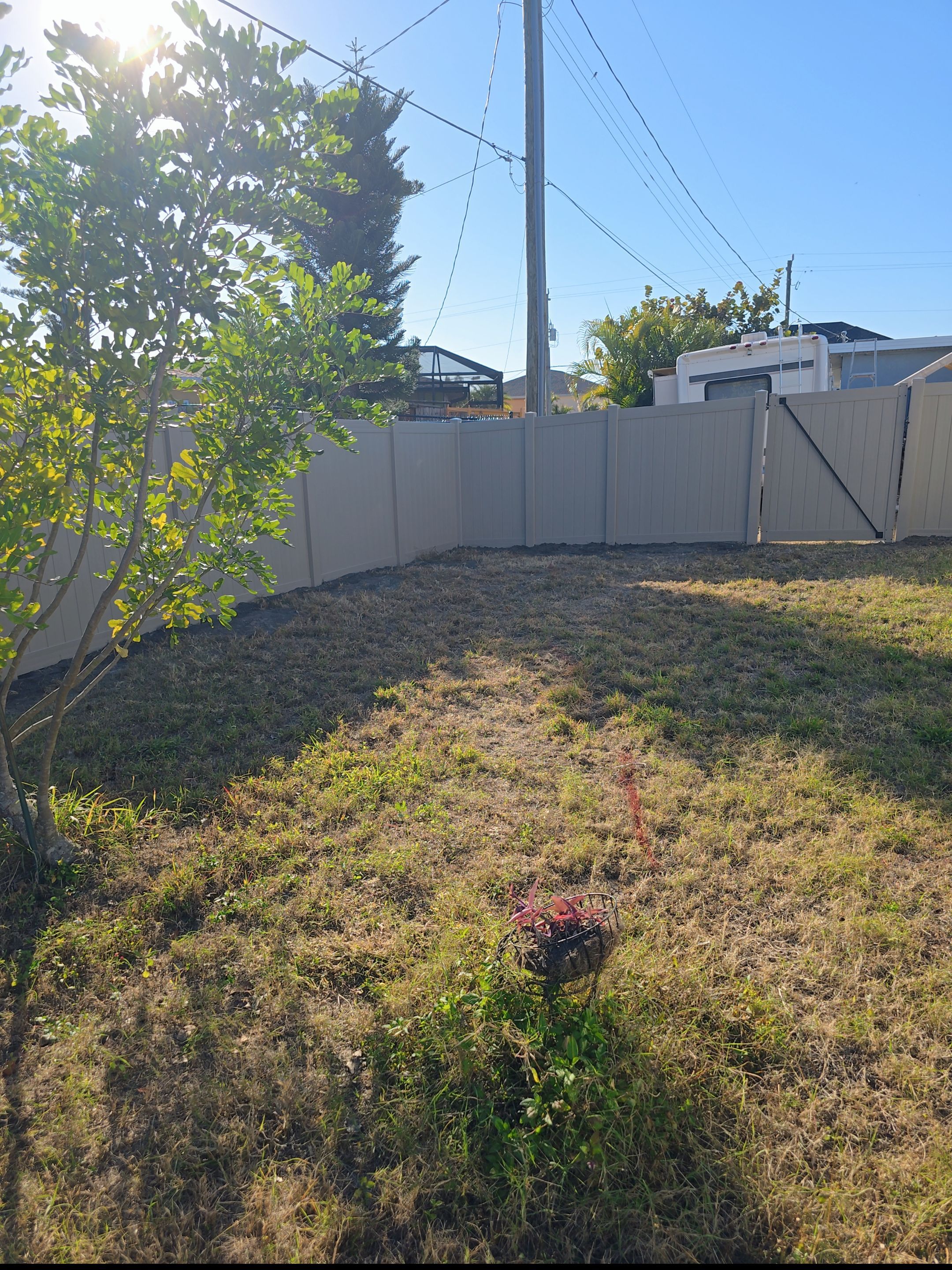 Custom Color Vinyl Fence in North Port by True Fence LLC