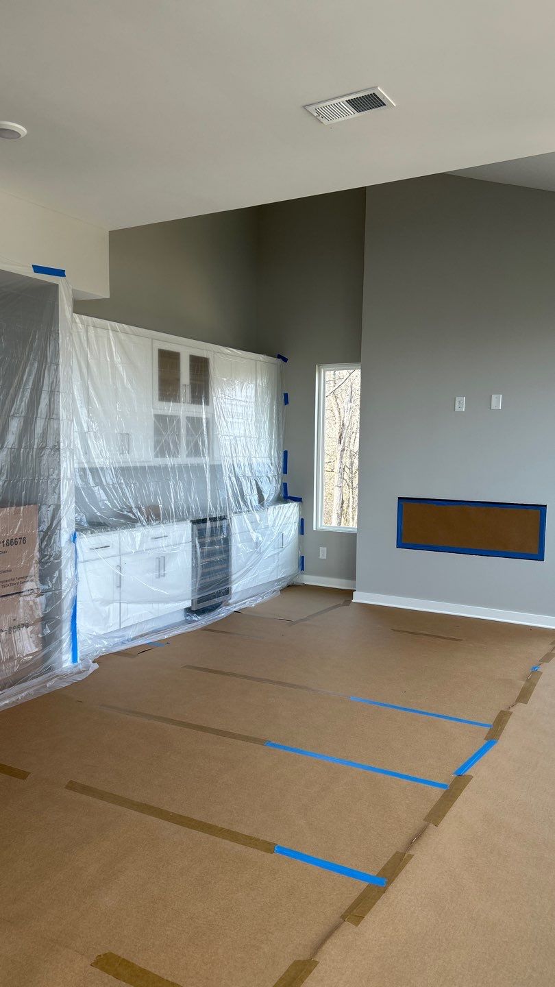 Floor to Ceiling Fireplace Surround by Footprints Floors of Nashville