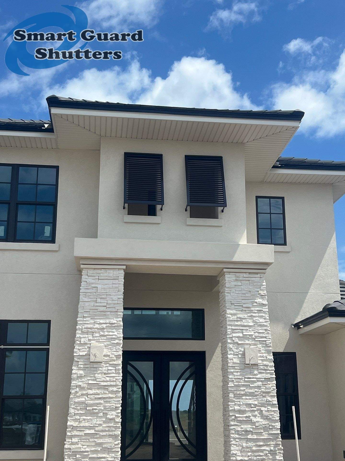Decorative Bahamas in Gray Brown by Smart Guard Shutters