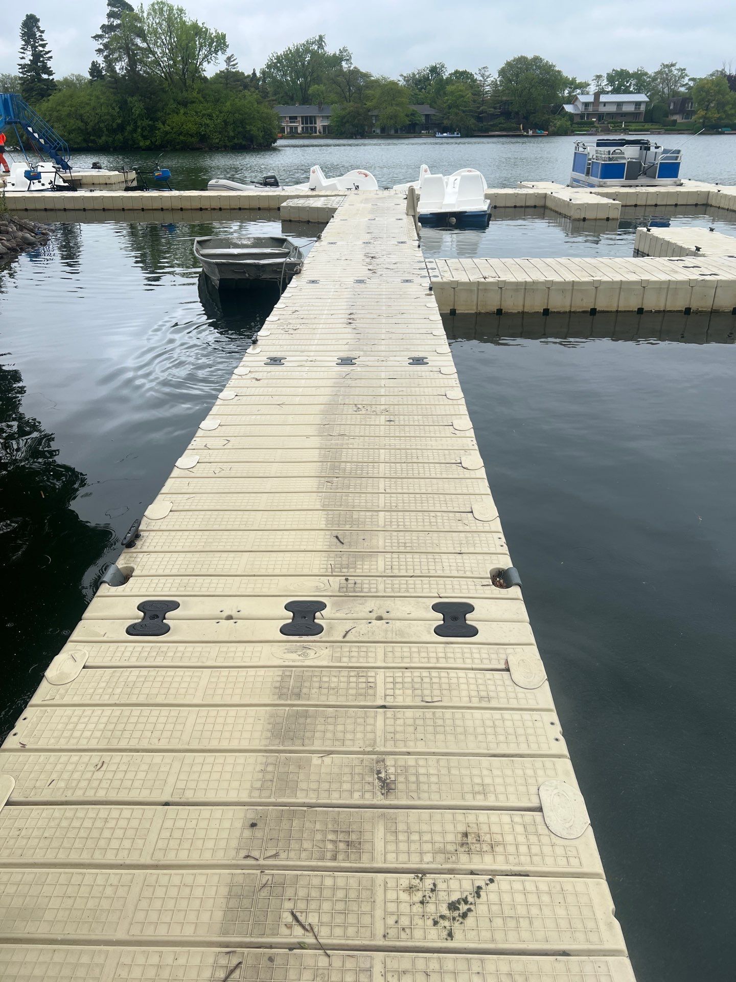 Power washing of floating dock by Northern Power Washing LLC.