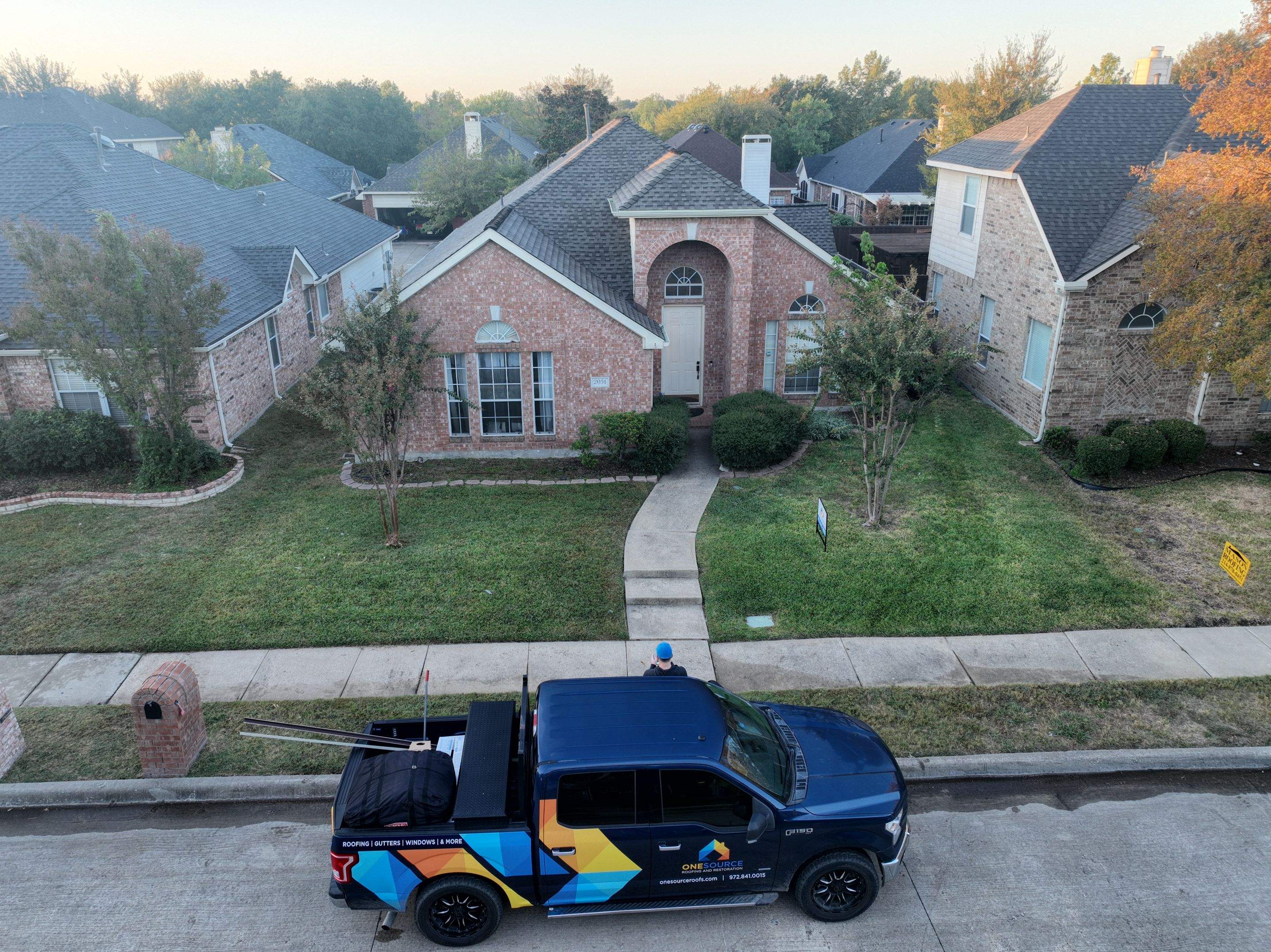 Residential Roofing Installation using GAF Timberline HDZ Weathered Wood by OneSource Roofing and Restoration