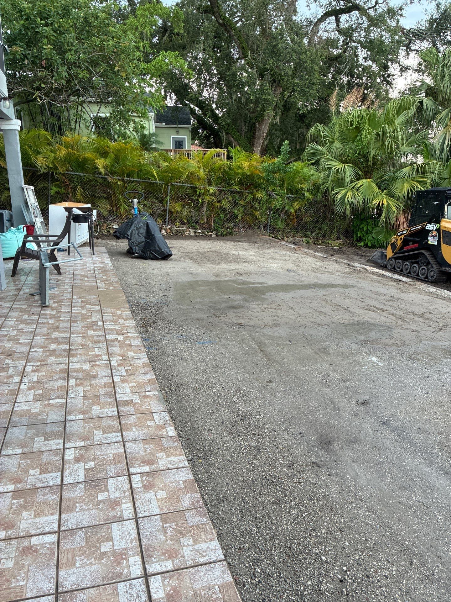 Grading back yard oasis by Level One Grading