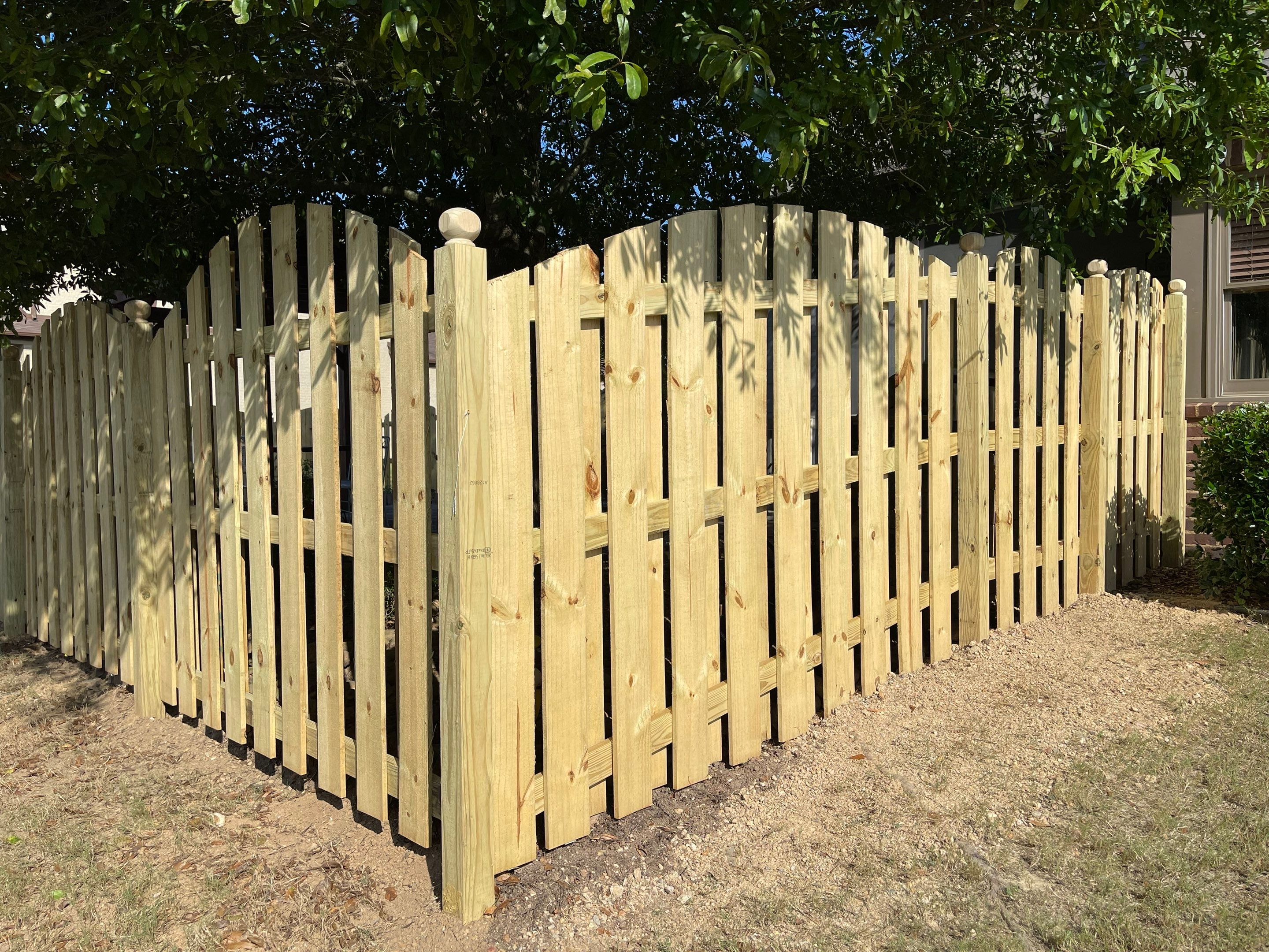 Chase Lake - Arched Shadowbox Fence by Pillar and Pine