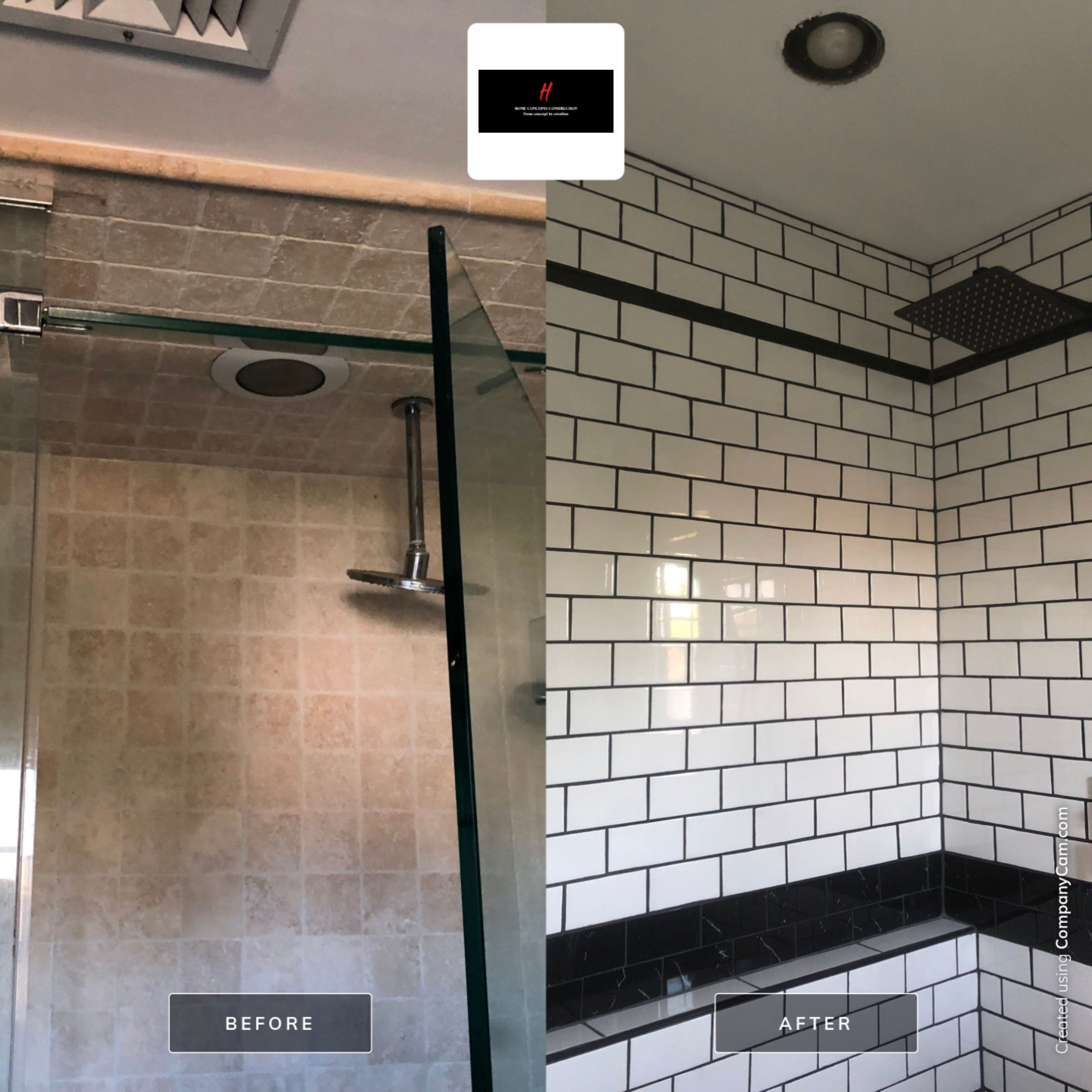 Bathroom Remodel using Tile by Home Concepts Construction