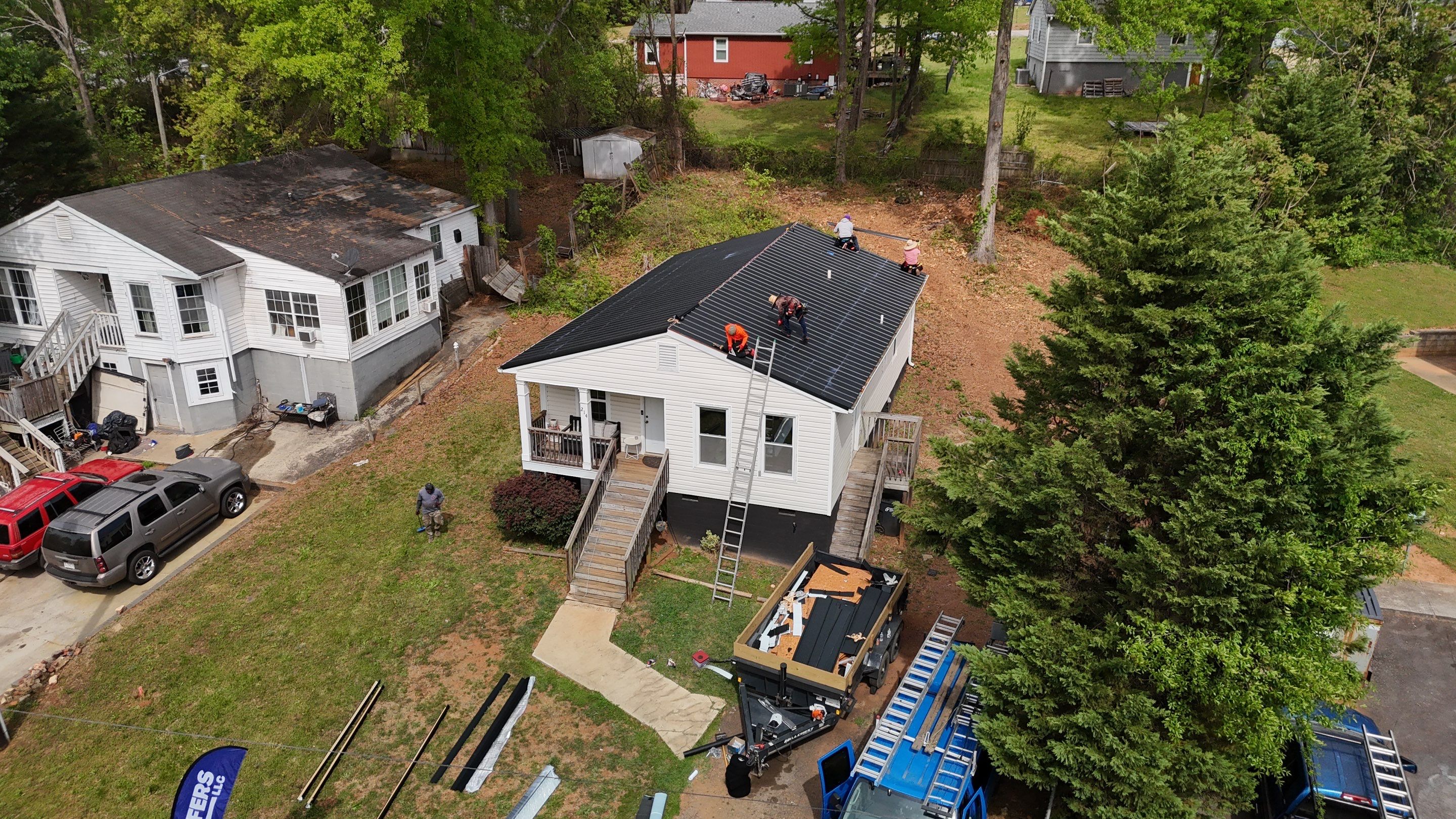 29-Gauge Apex Metal Roof Installation in Greenville, SC | High Definition Matte Black by Roofers LLC